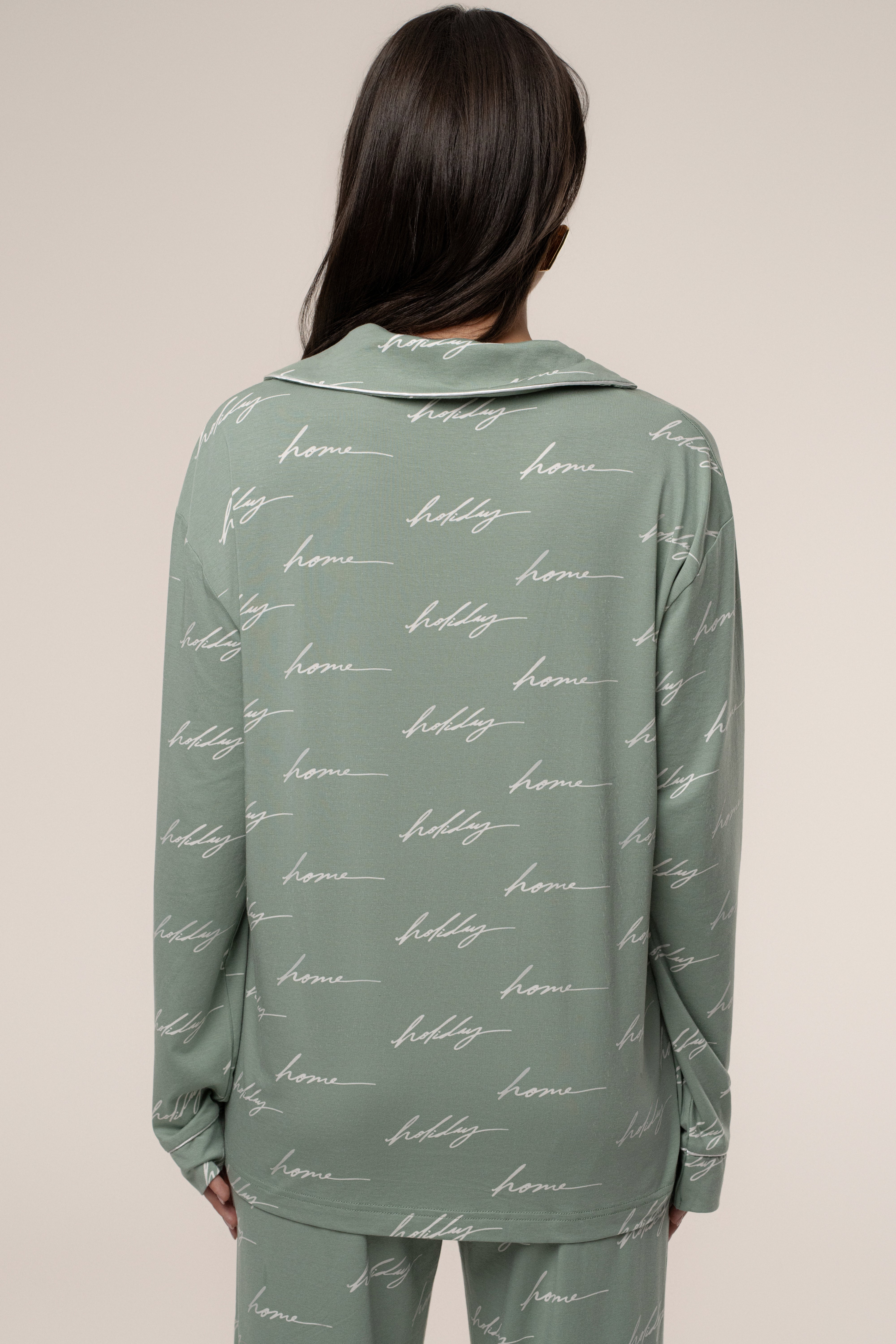 Sage Home For The Holidays Adult Pajama Set - JLUXLABEL