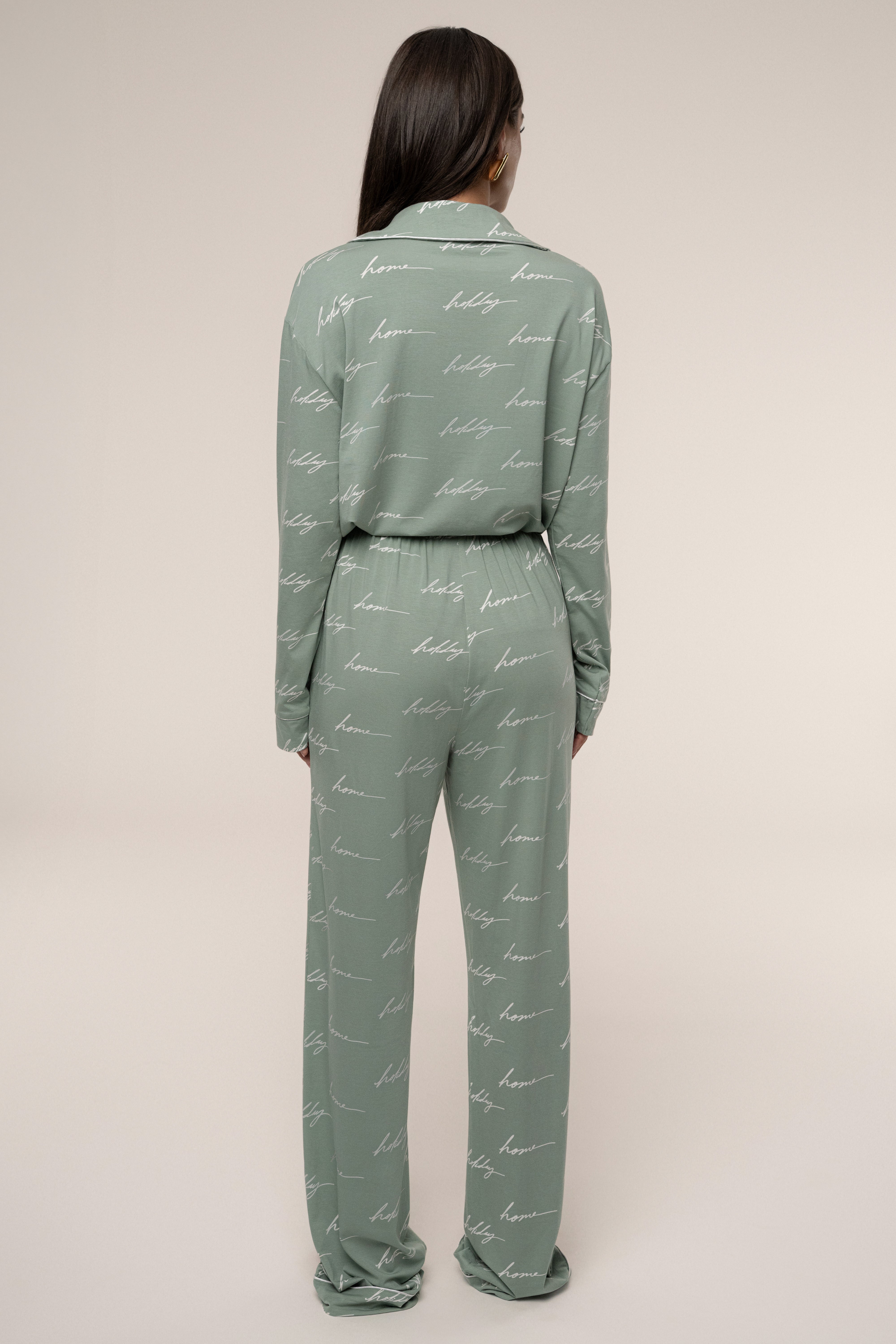 Sage Home For The Holidays Adult Pajama Set - JLUXLABEL