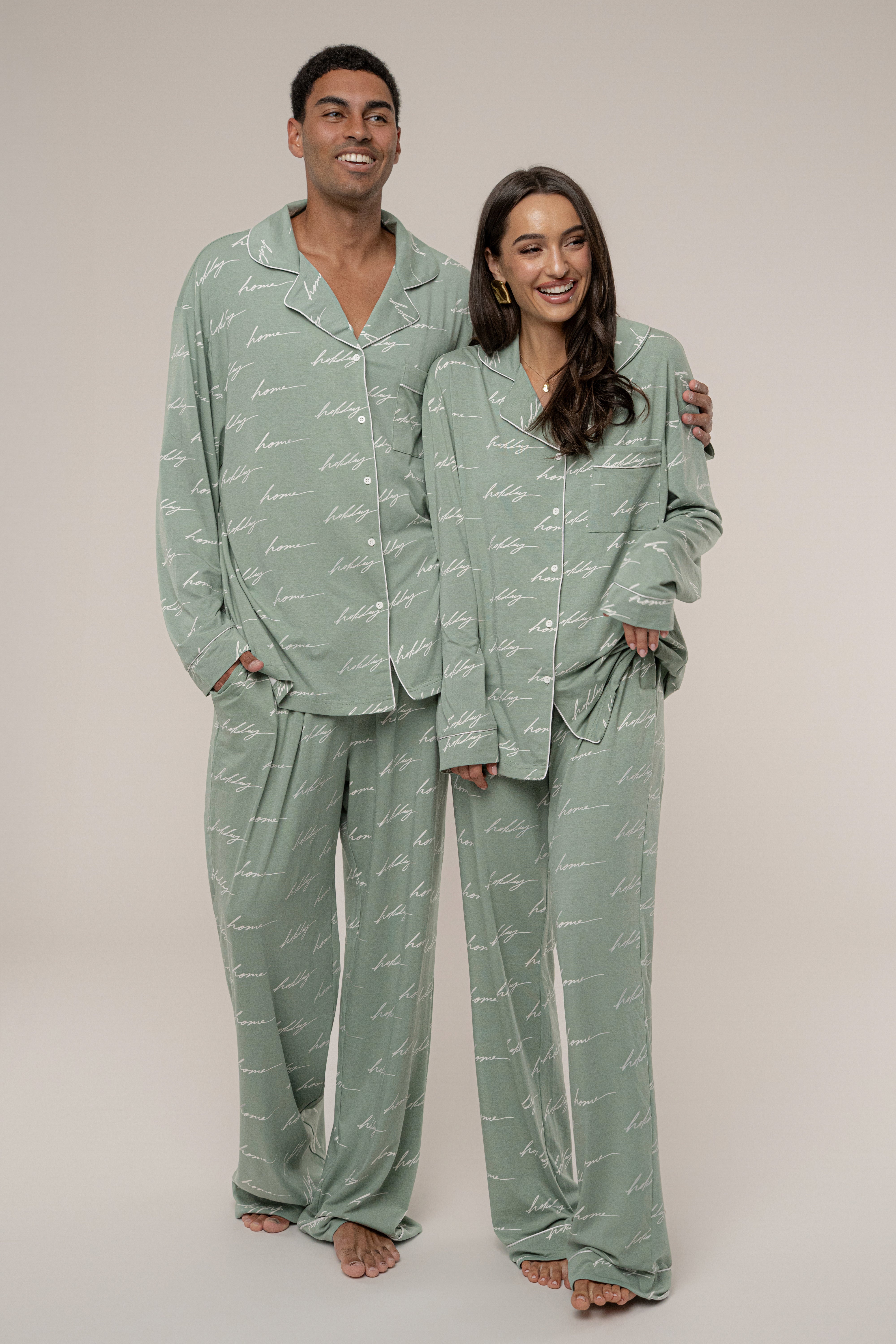 Sage Home For The Holidays Adult Pajama Set - JLUXLABEL