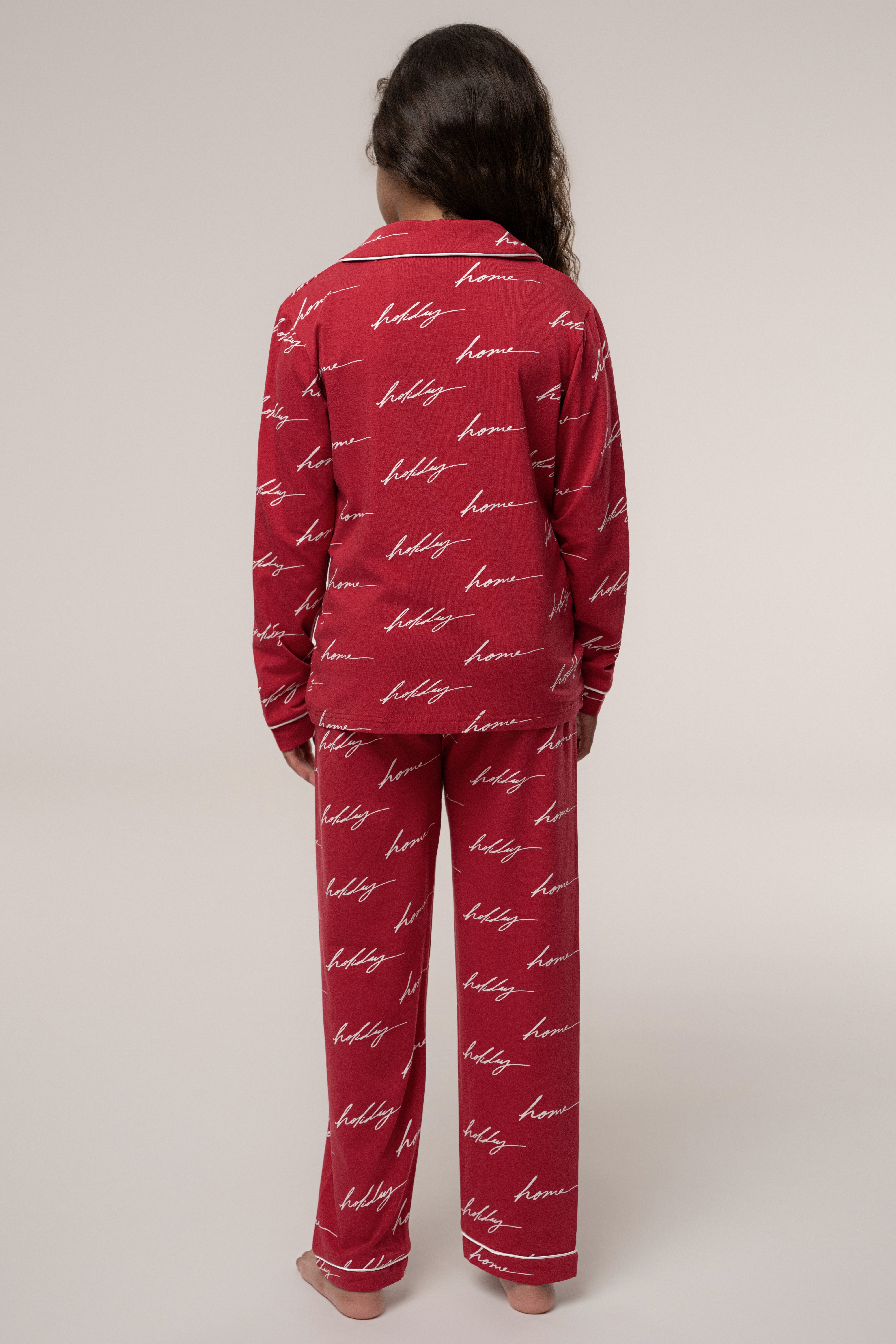 Merry Red Home For The Holidays Kids Pajama Set - JLUXLABEL
