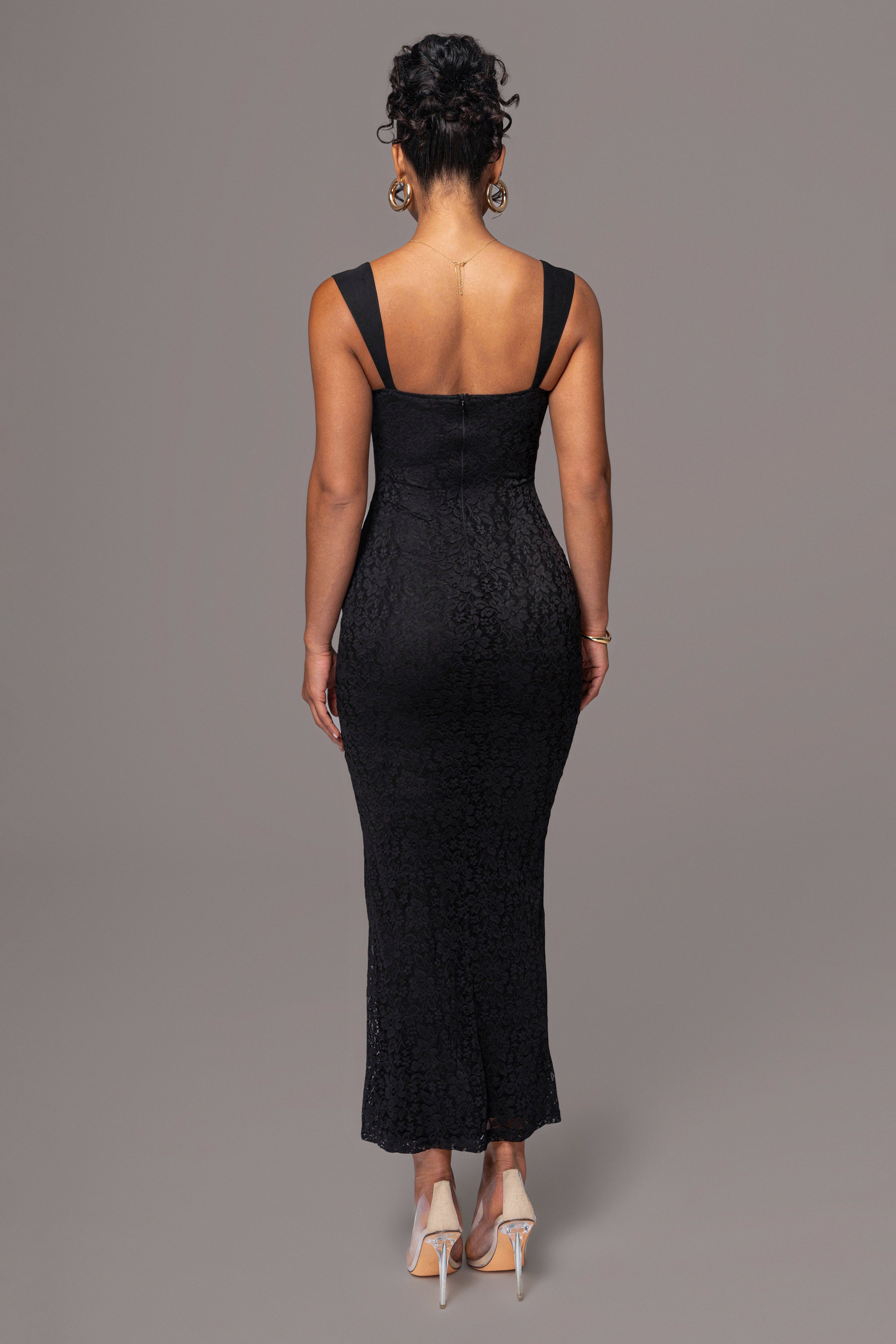 Black Sweet Affection Lace Maxi Dress - JLUXLABEL