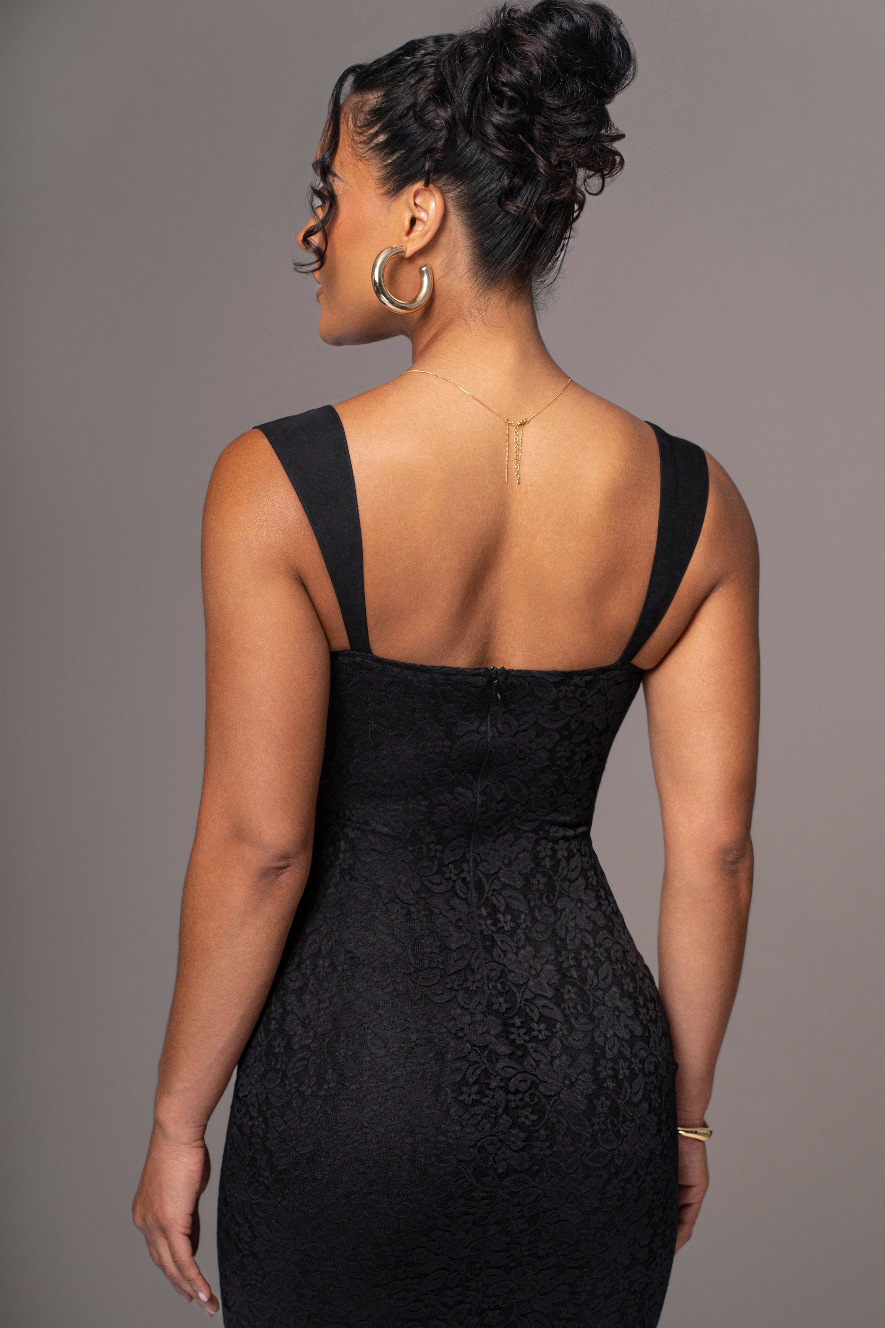 Black Sweet Affection Lace Maxi Dress - JLUXLABEL