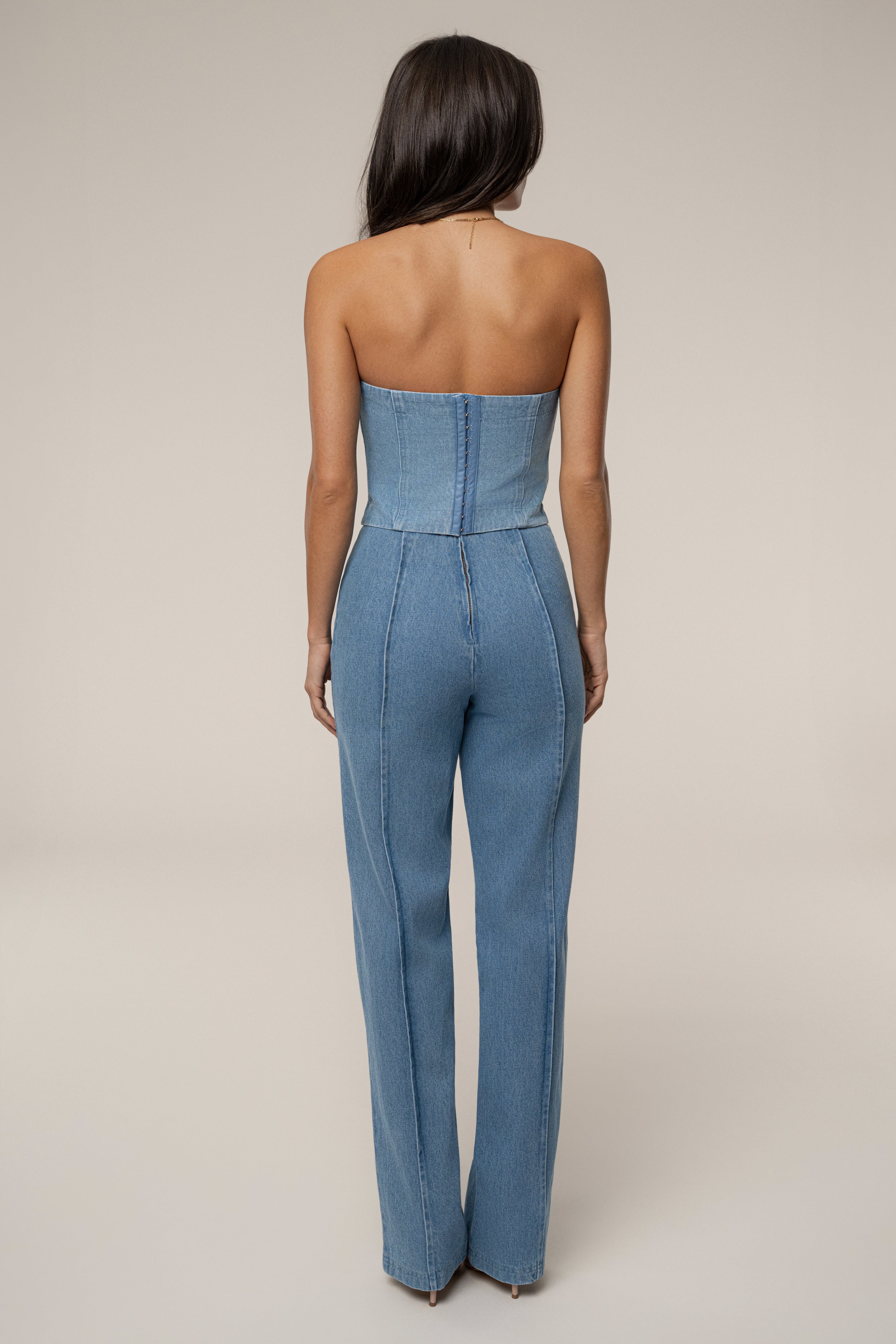 Medium Wash All You Need Denim Corset - JLUXLABEL