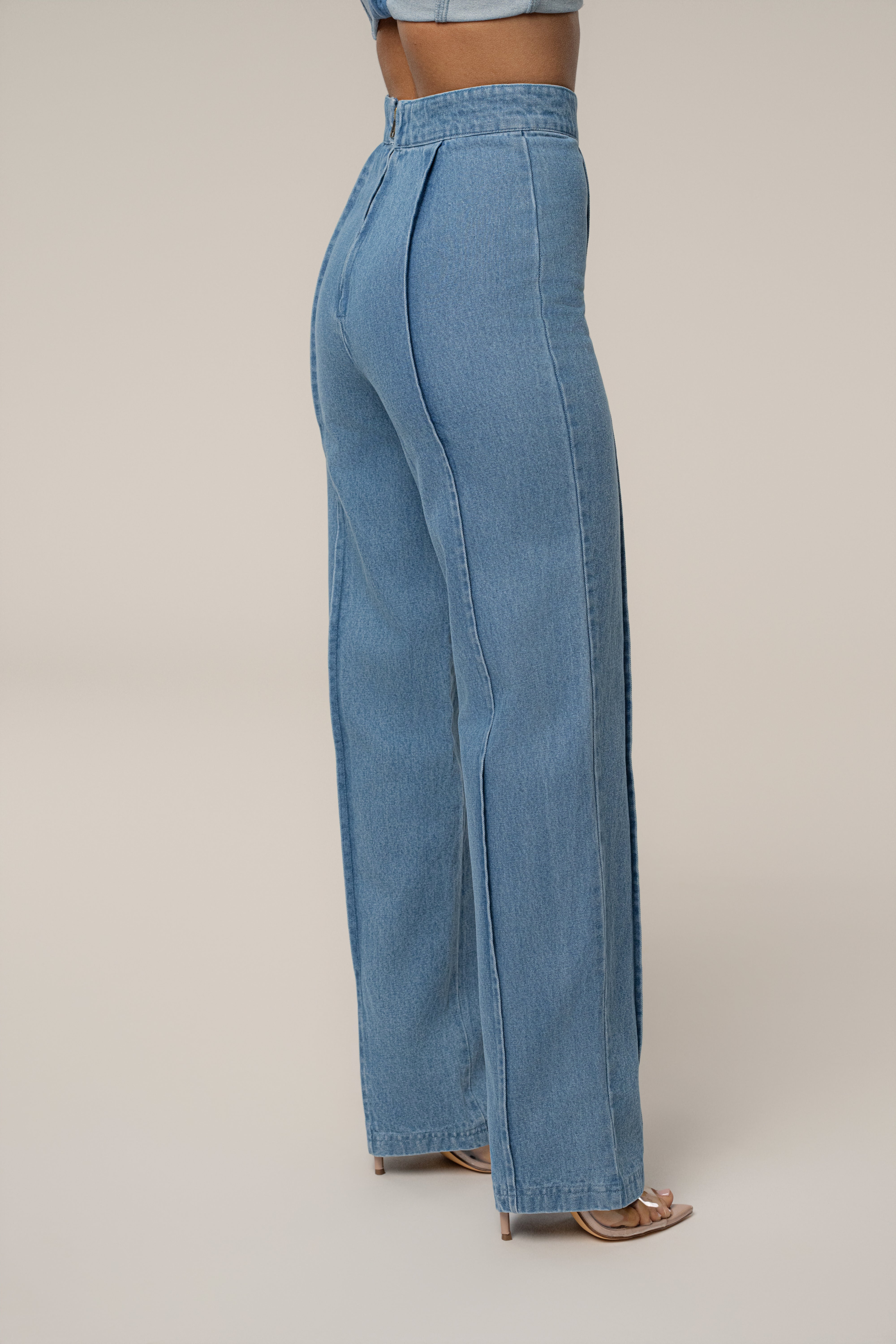 Medium Wash Stay Sharp Denim Trouser - JLUXLABEL