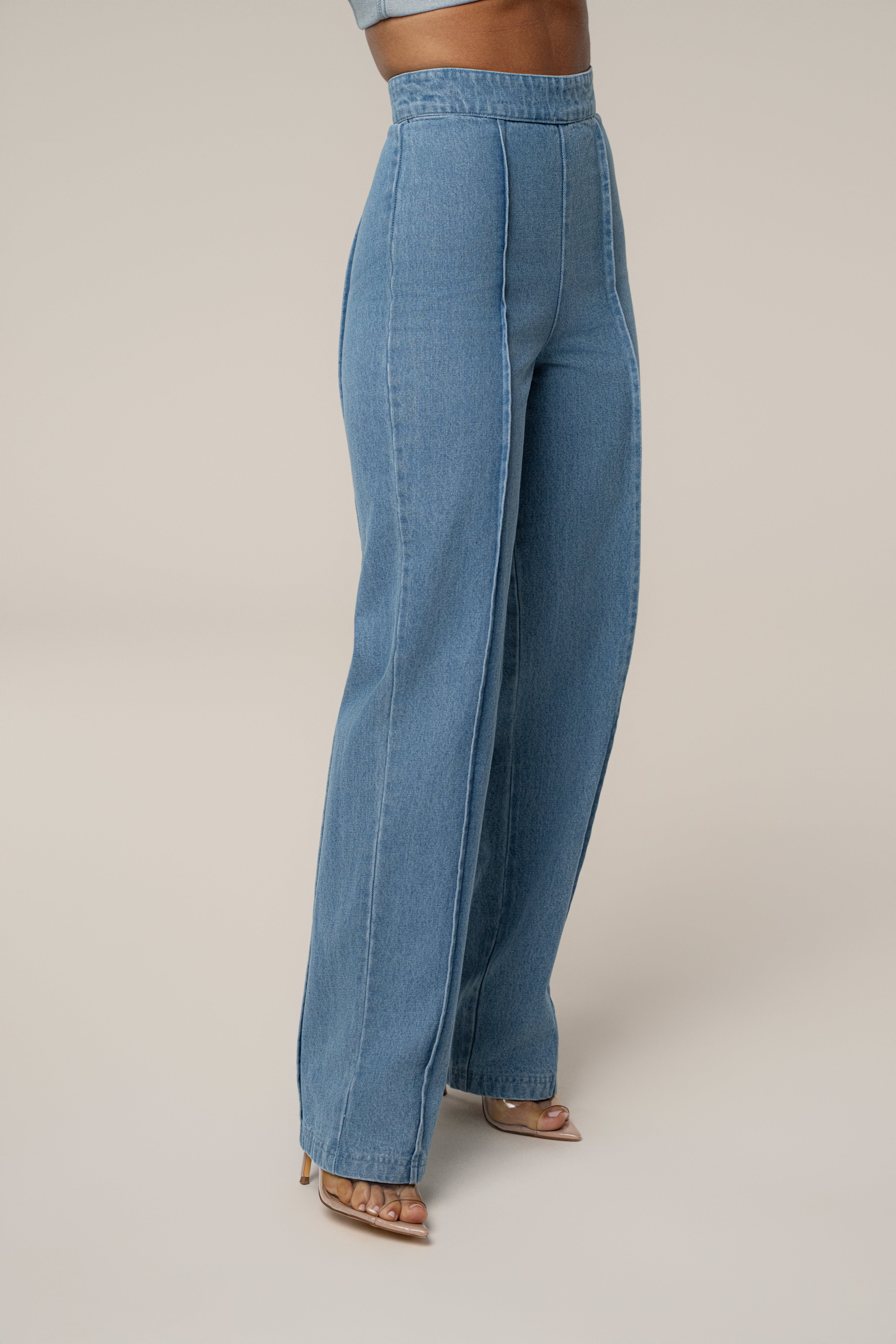 Medium Wash Stay Sharp Denim Trouser - JLUXLABEL