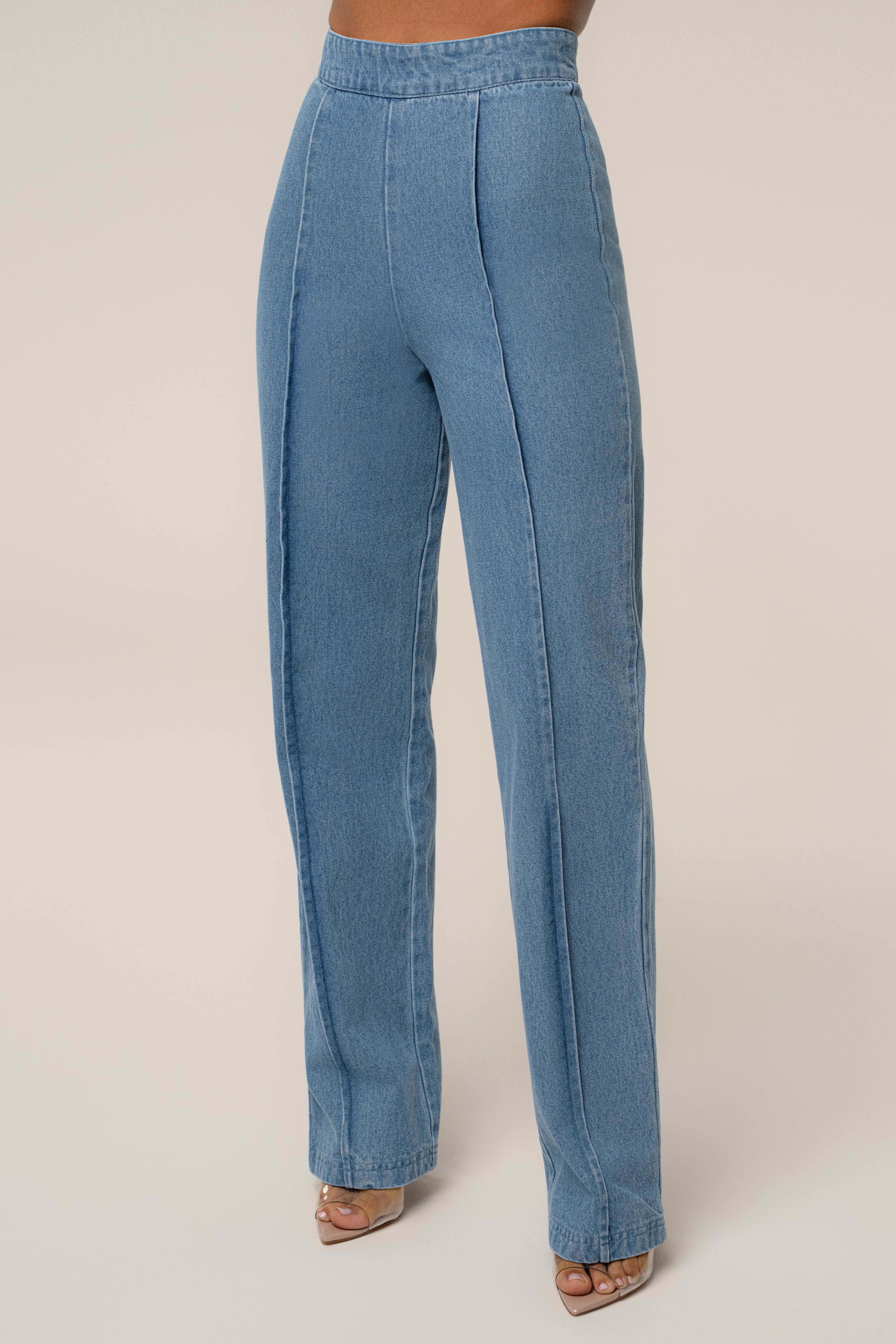 Medium Wash Stay Sharp Denim Trouser - JLUXLABEL