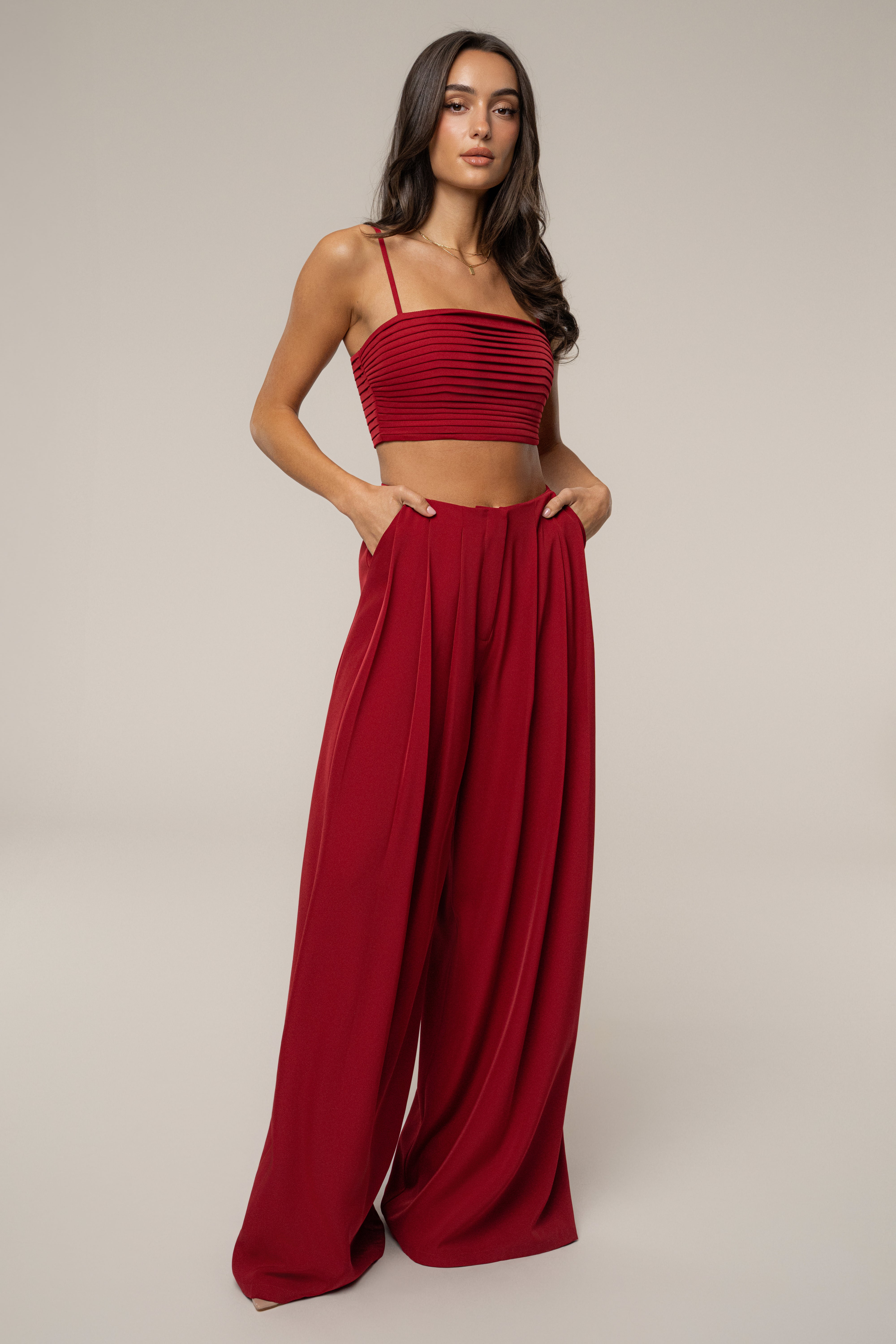 Burgundy Serenade Pant Set - JLUXLABEL