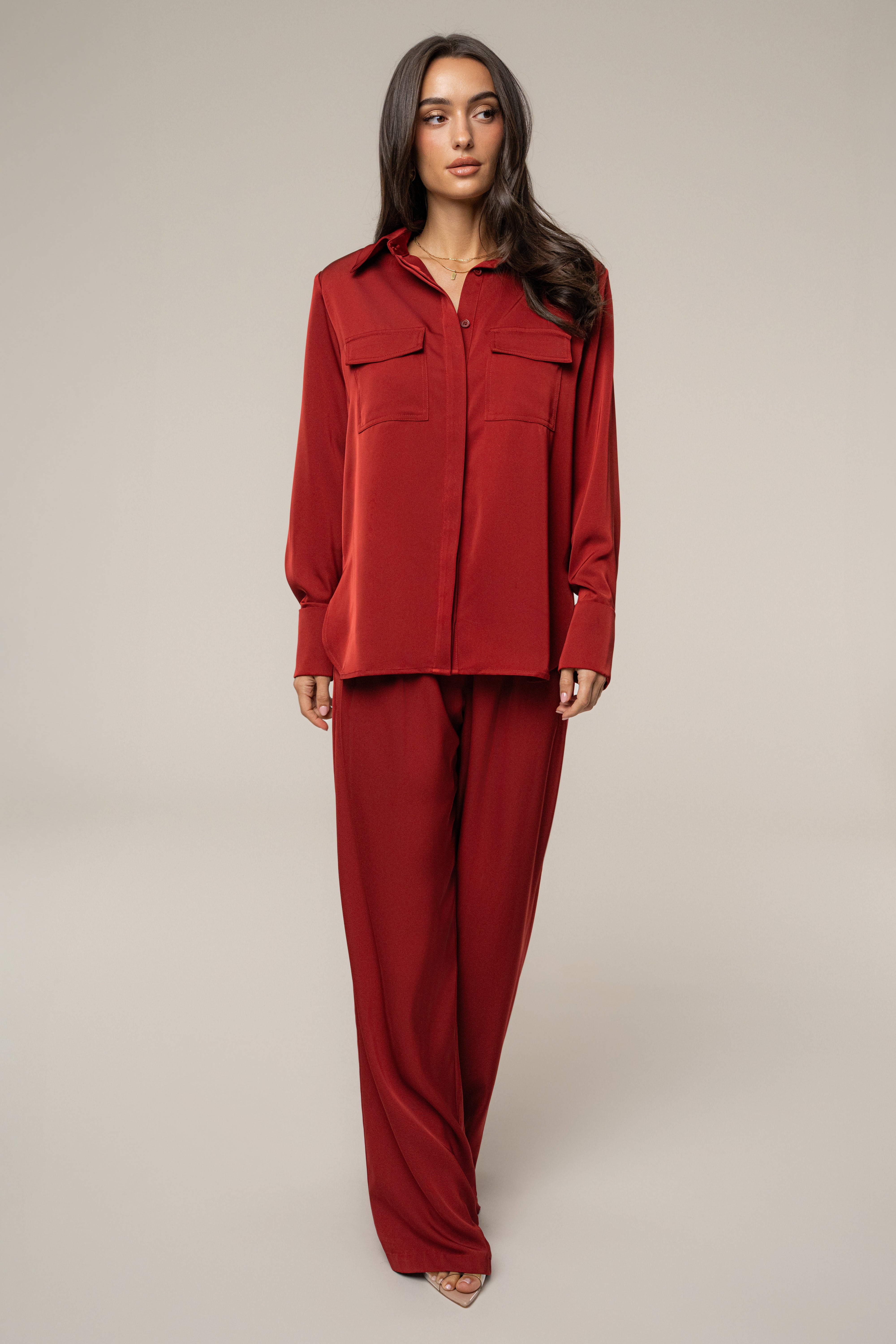 Burgundy Candice Trousers - JLUXLABEL