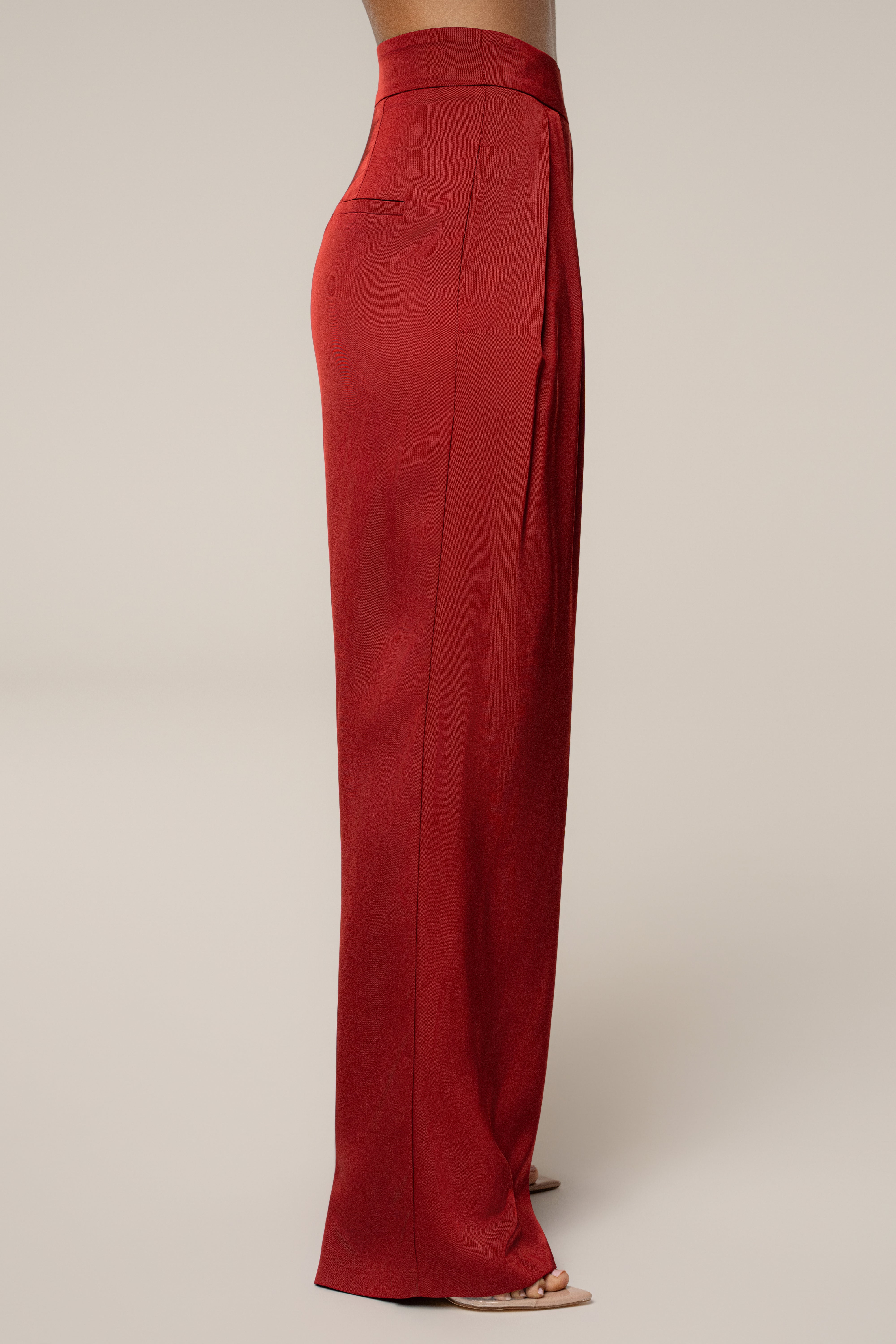 Burgundy Candice Trousers - JLUXLABEL