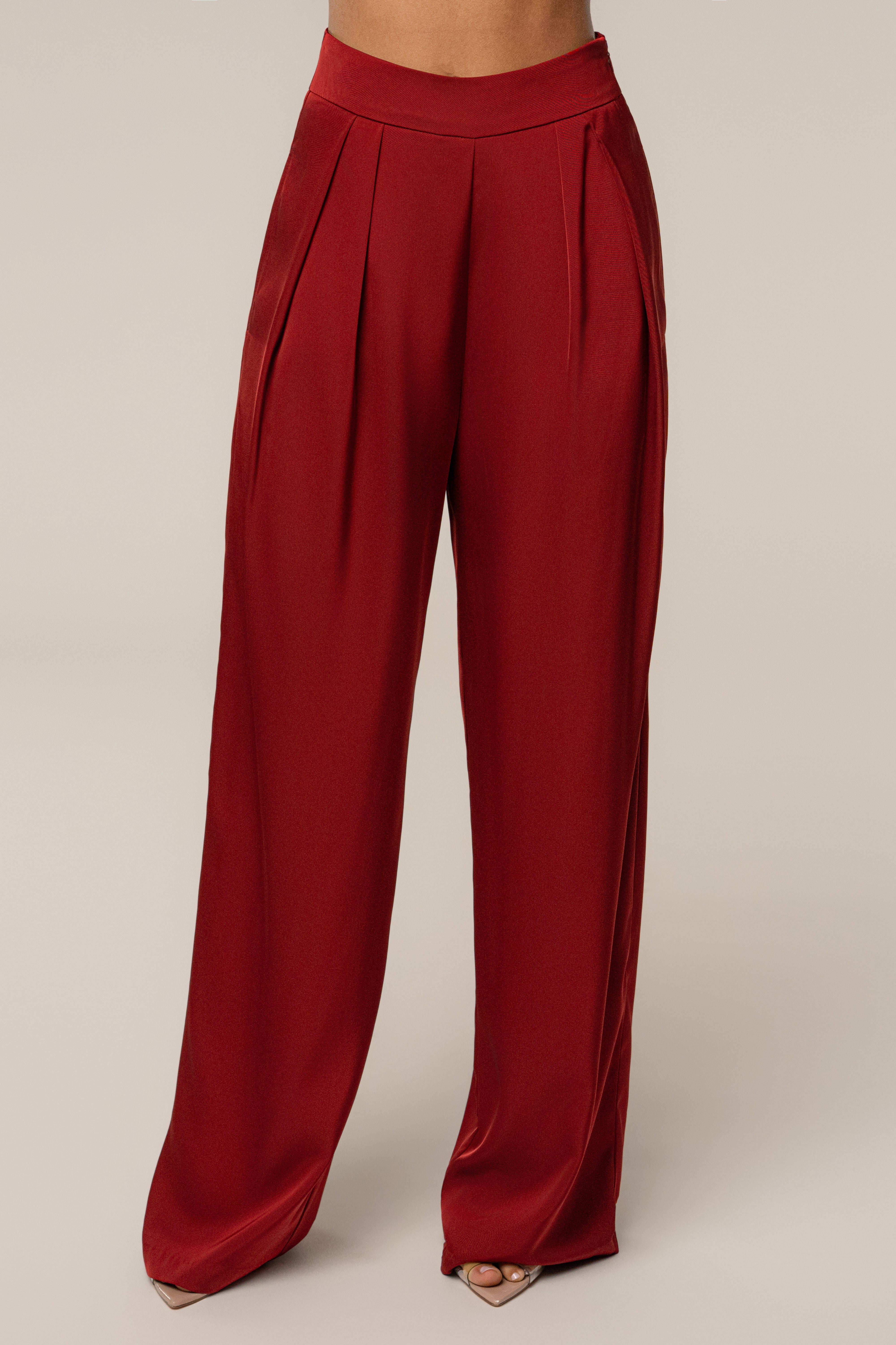 Burgundy Candice Trousers - JLUXLABEL