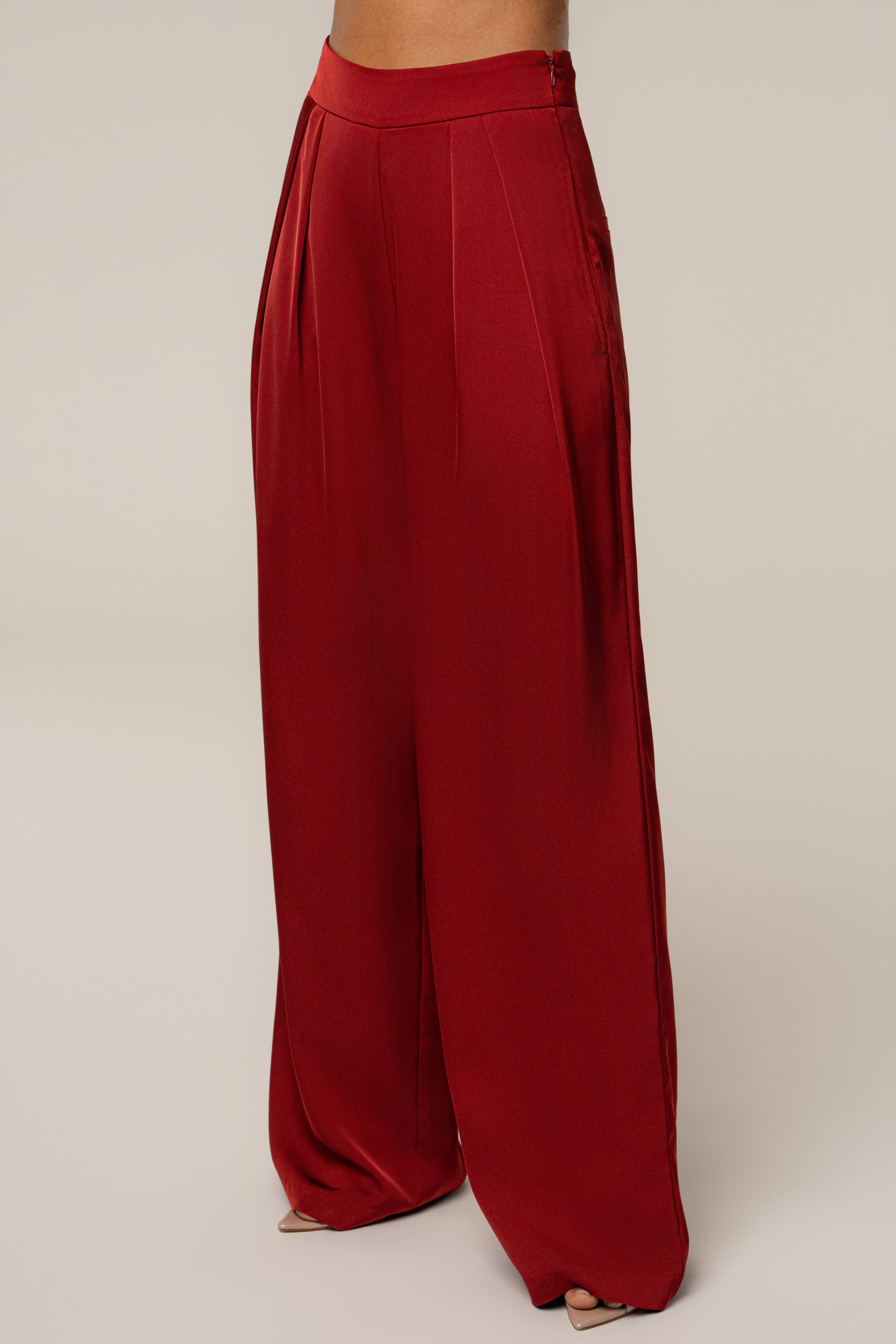 Burgundy Candice Trousers - JLUXLABEL