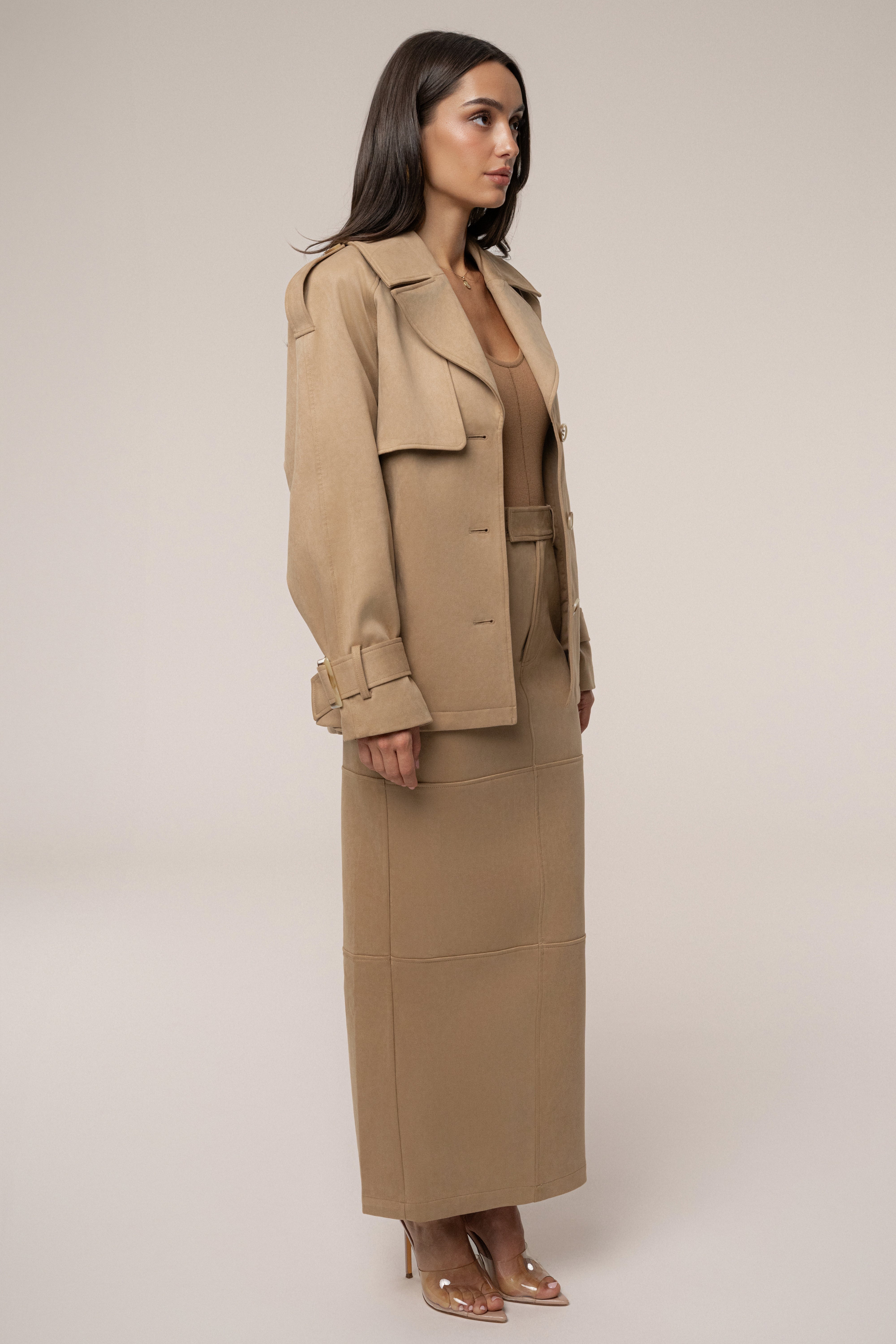 Beige Nightfall Suede Jacket