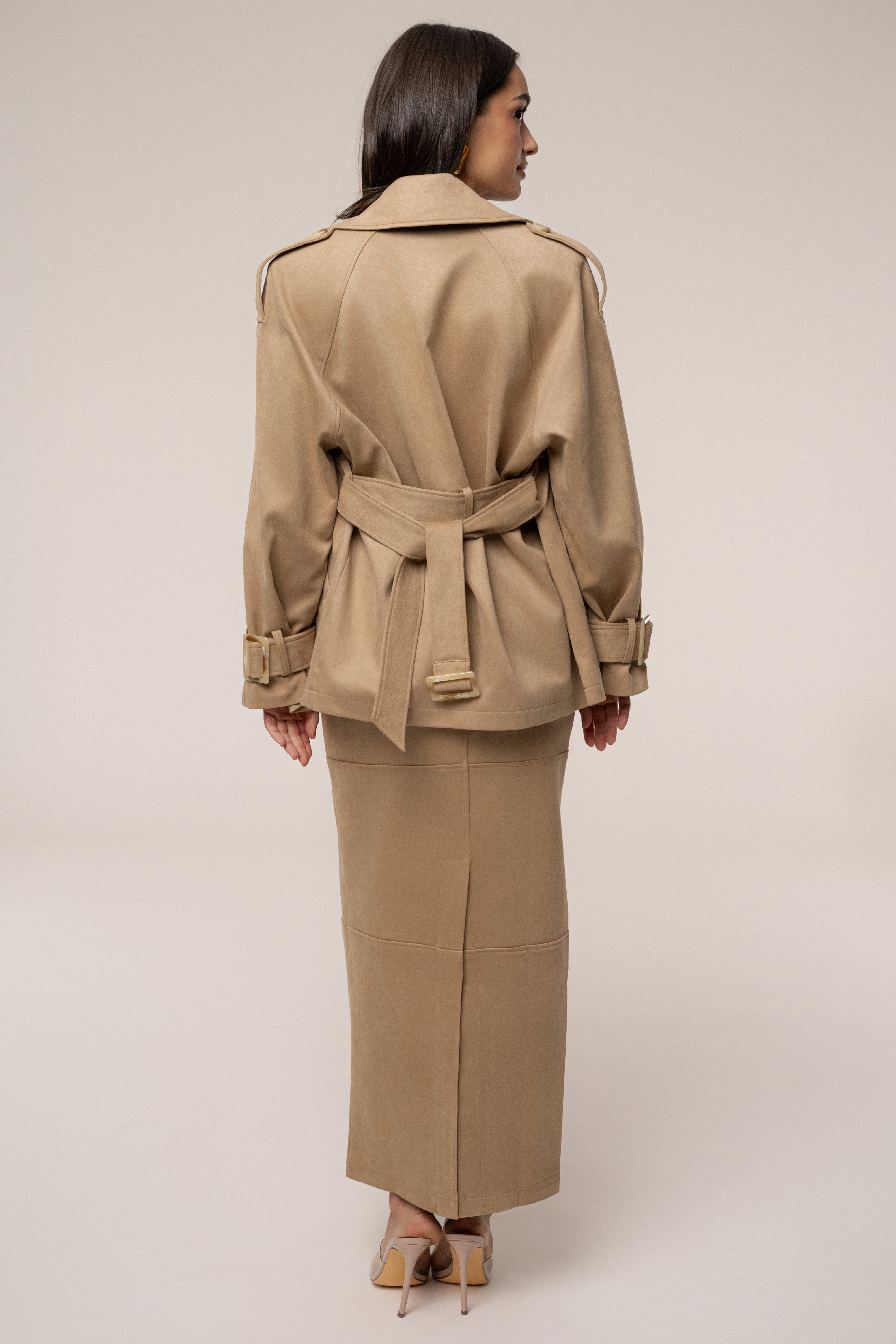 Beige Nightfall Suede Jacket