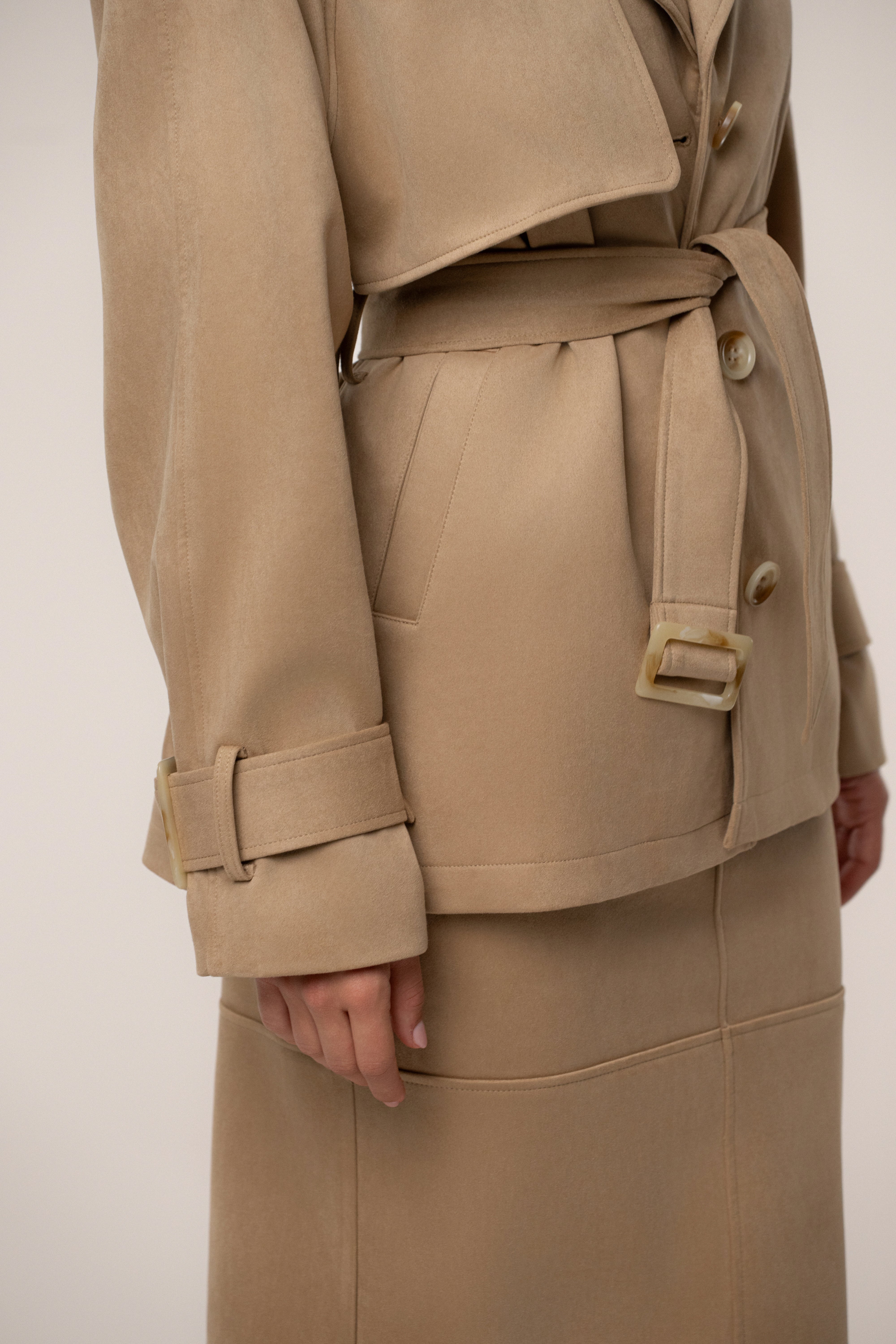 Beige Nightfall Suede Jacket