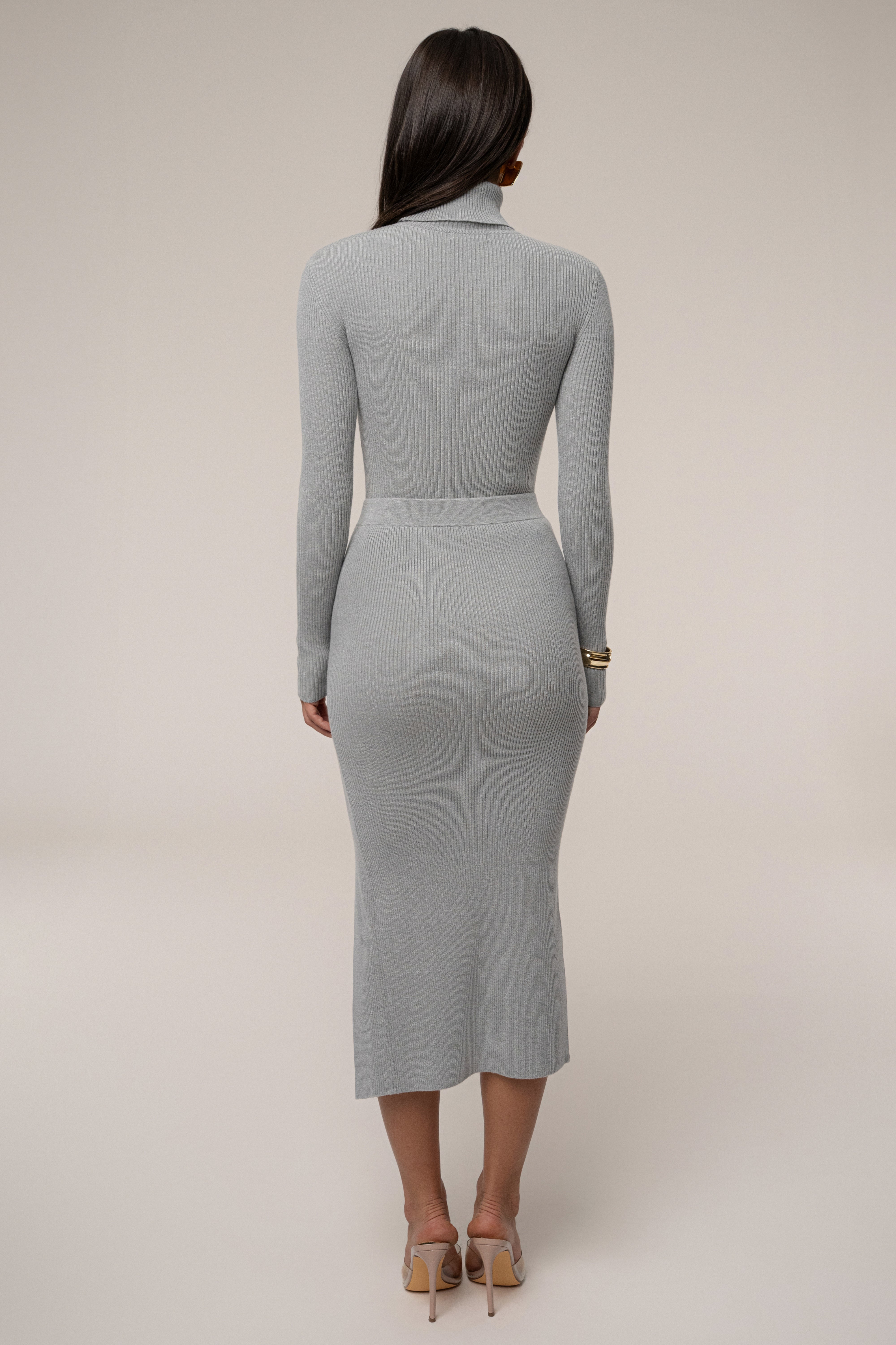 Heather Grey Arlett Turtleneck Bodysuit