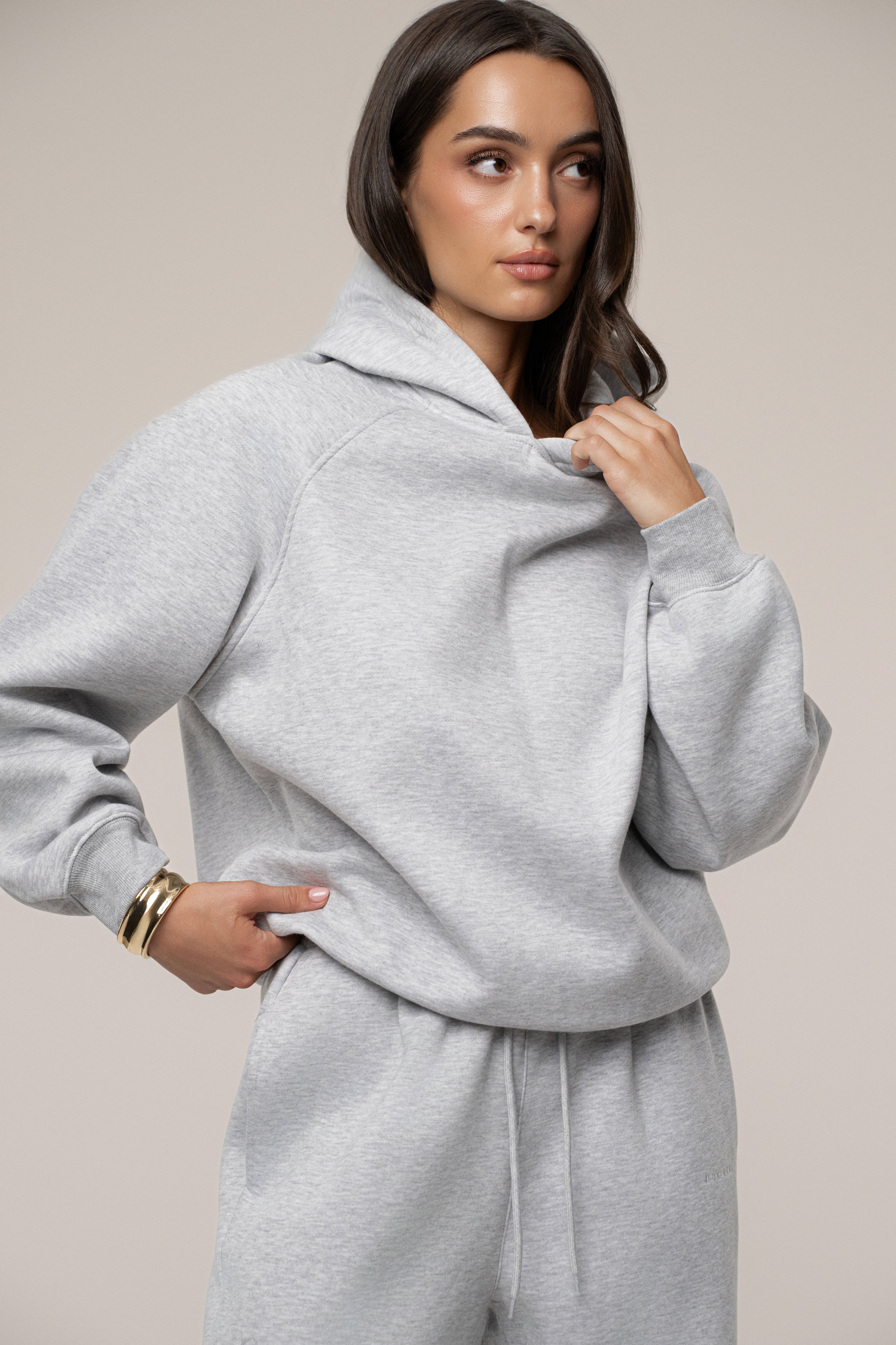 Heather Grey JLUXLABEL Logo Pullover Hoodie