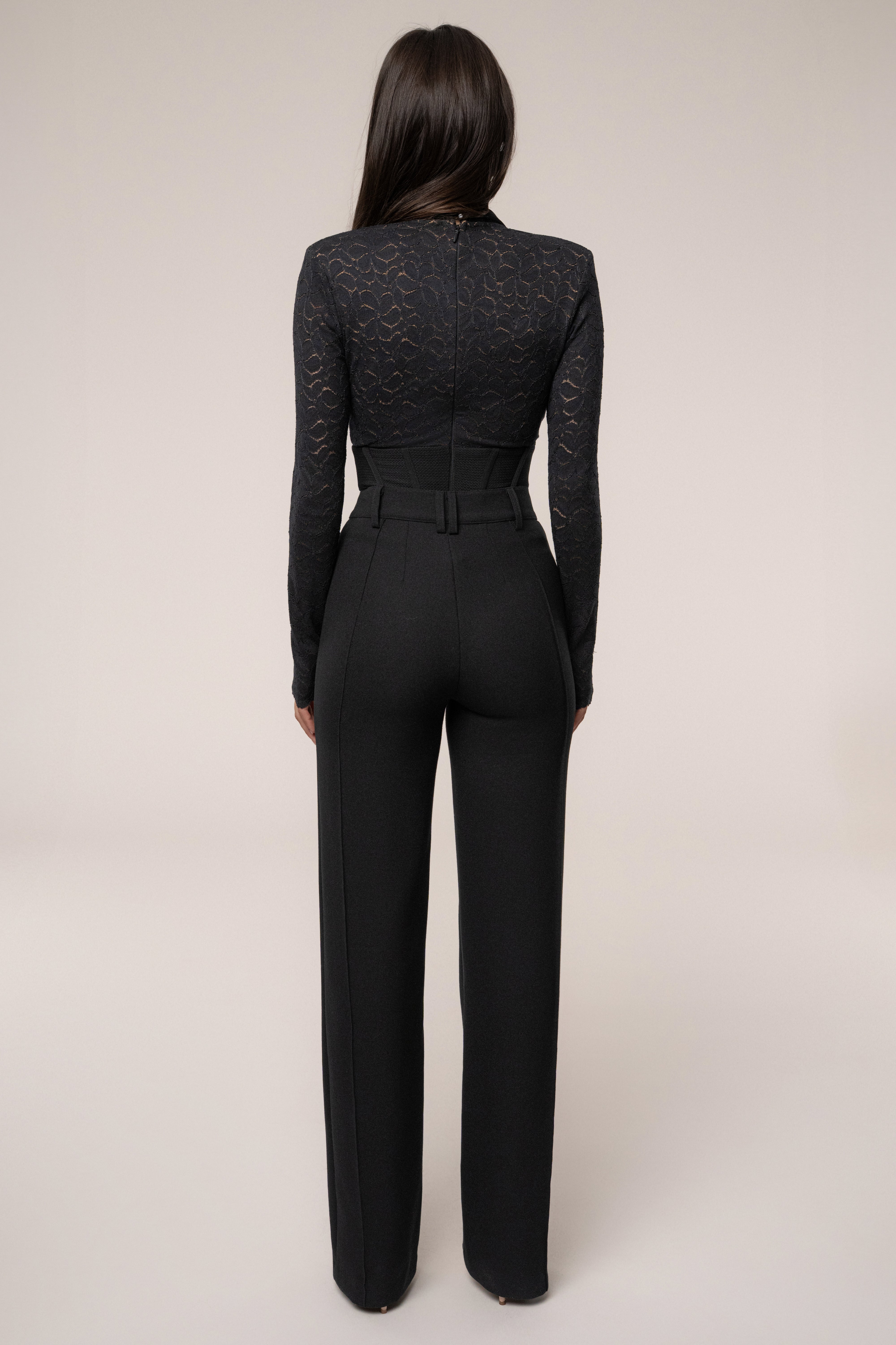 Black Lace Corset Bodysuit