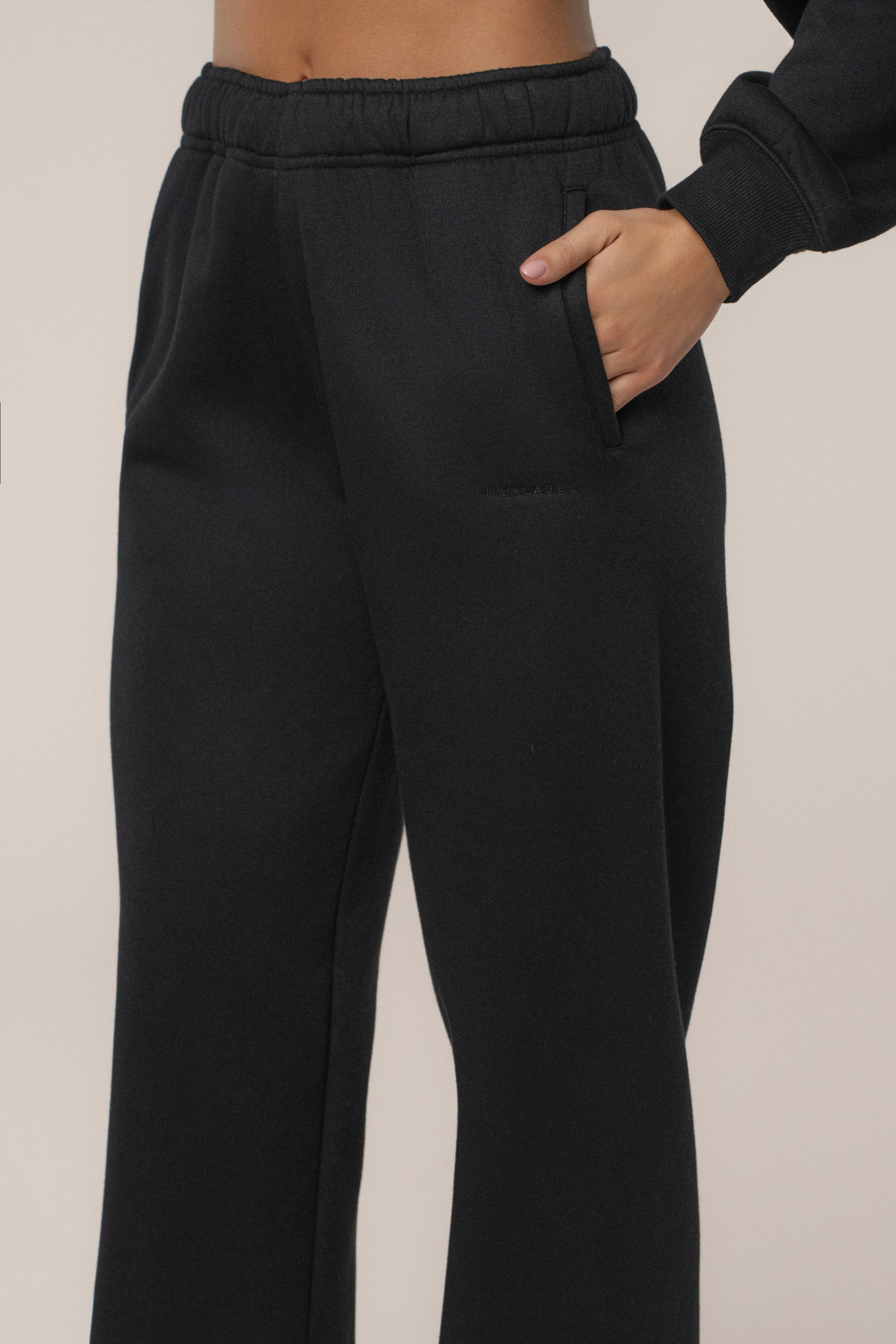 Black JLUXLABEL Logo Sweatpants