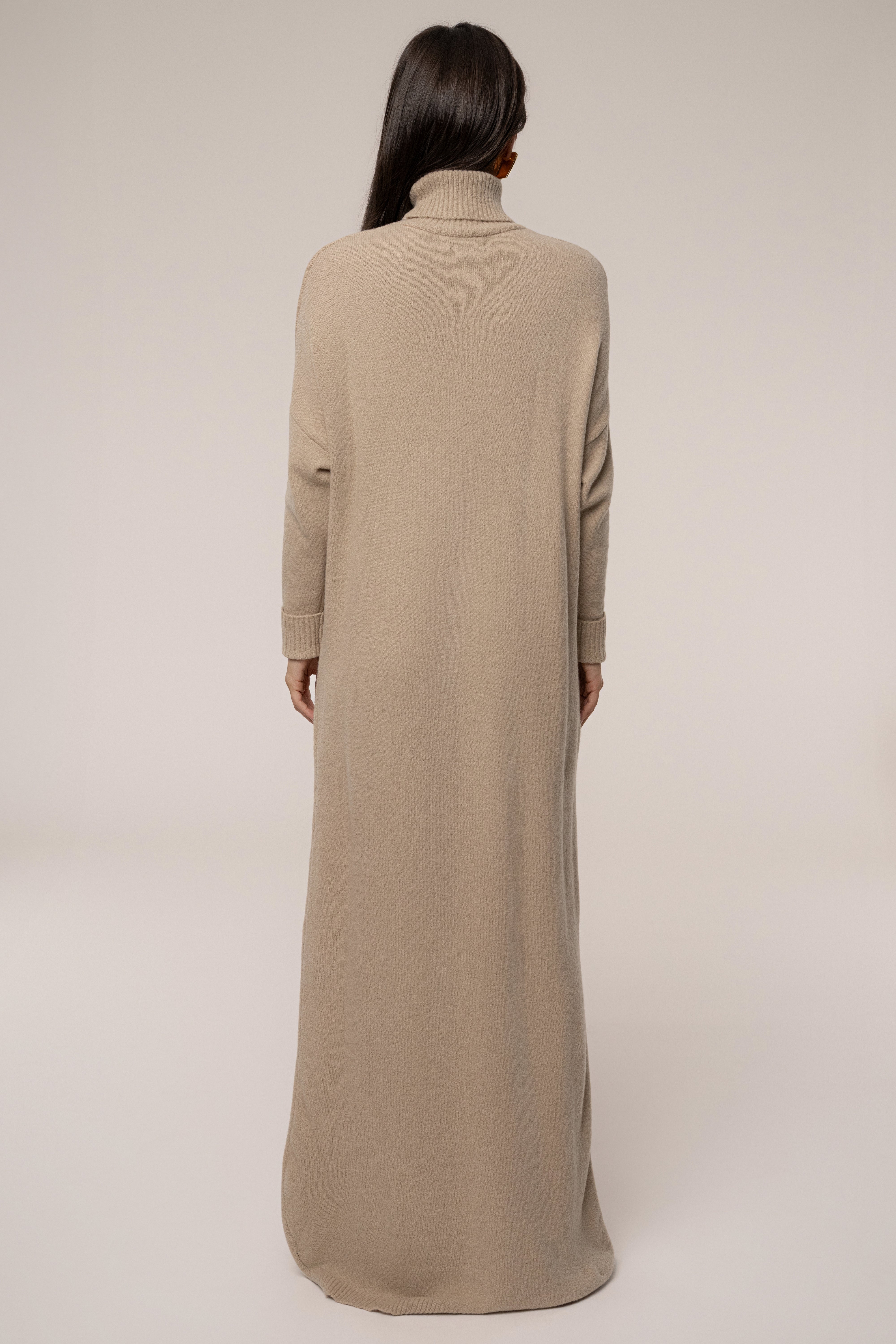Beige Hartley Knit Maxi Dress - JLUXLABEL