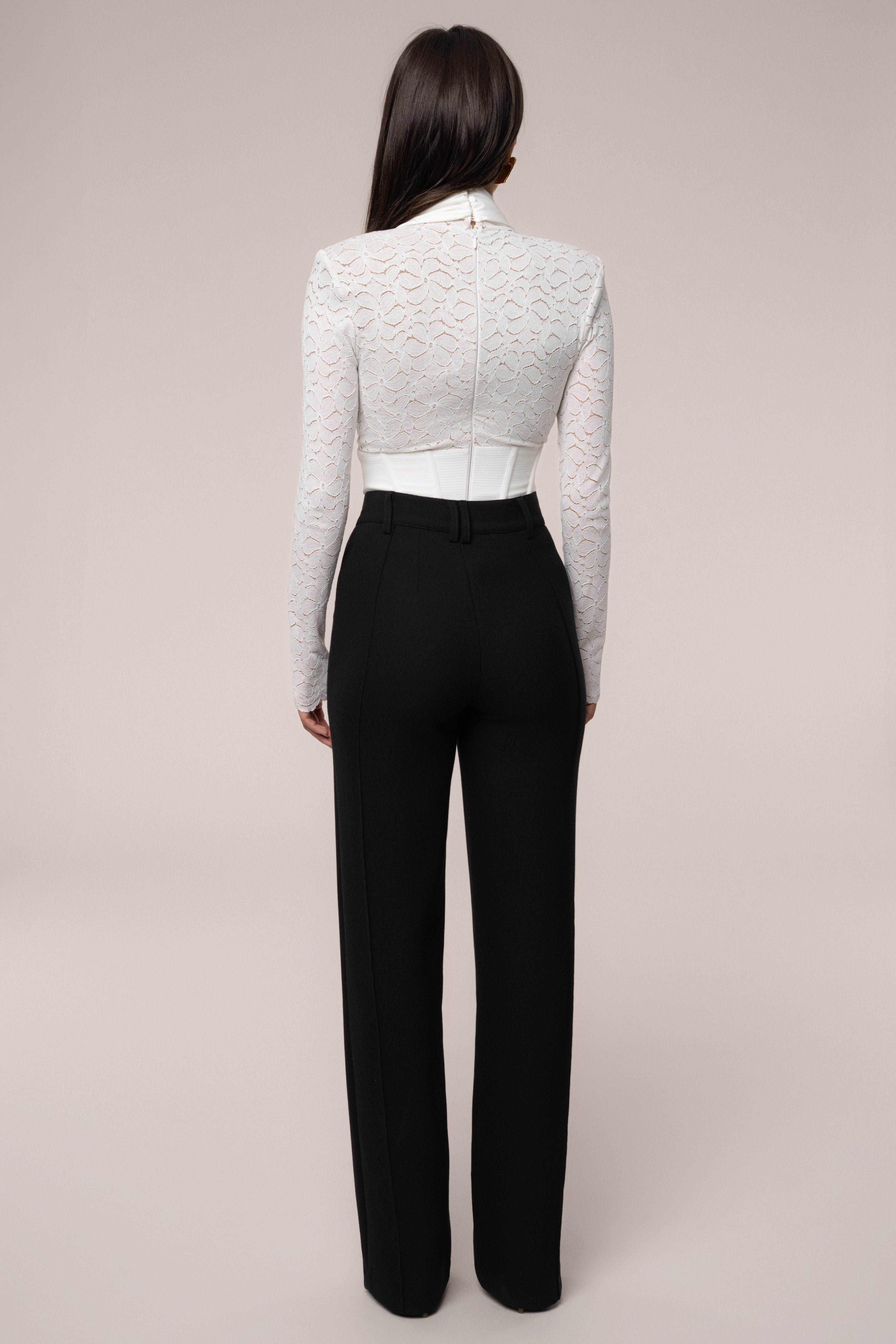 White Lace Corset Bodysuit