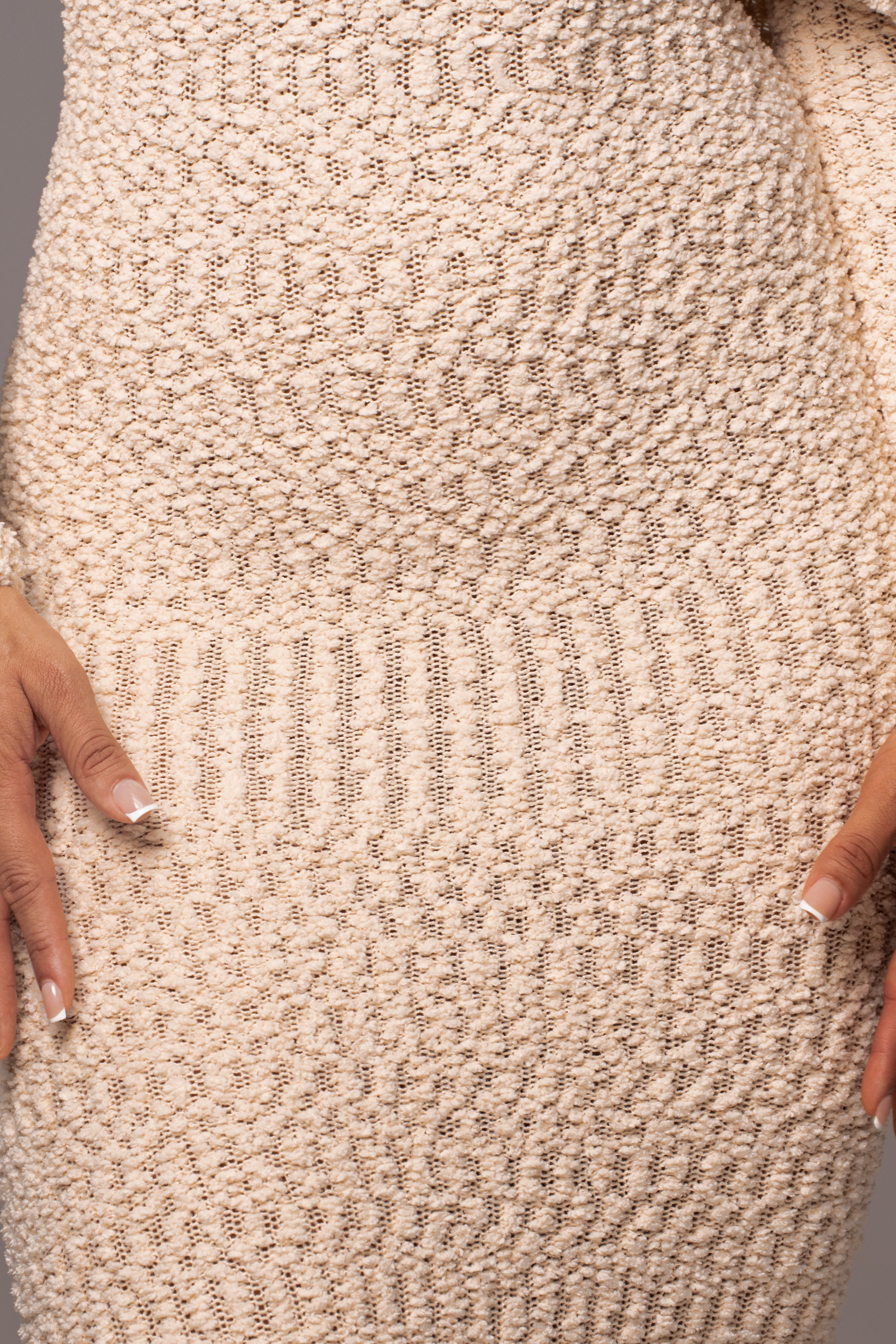 Cream Olivea Knit Maxi Dress - JLUXLABEL