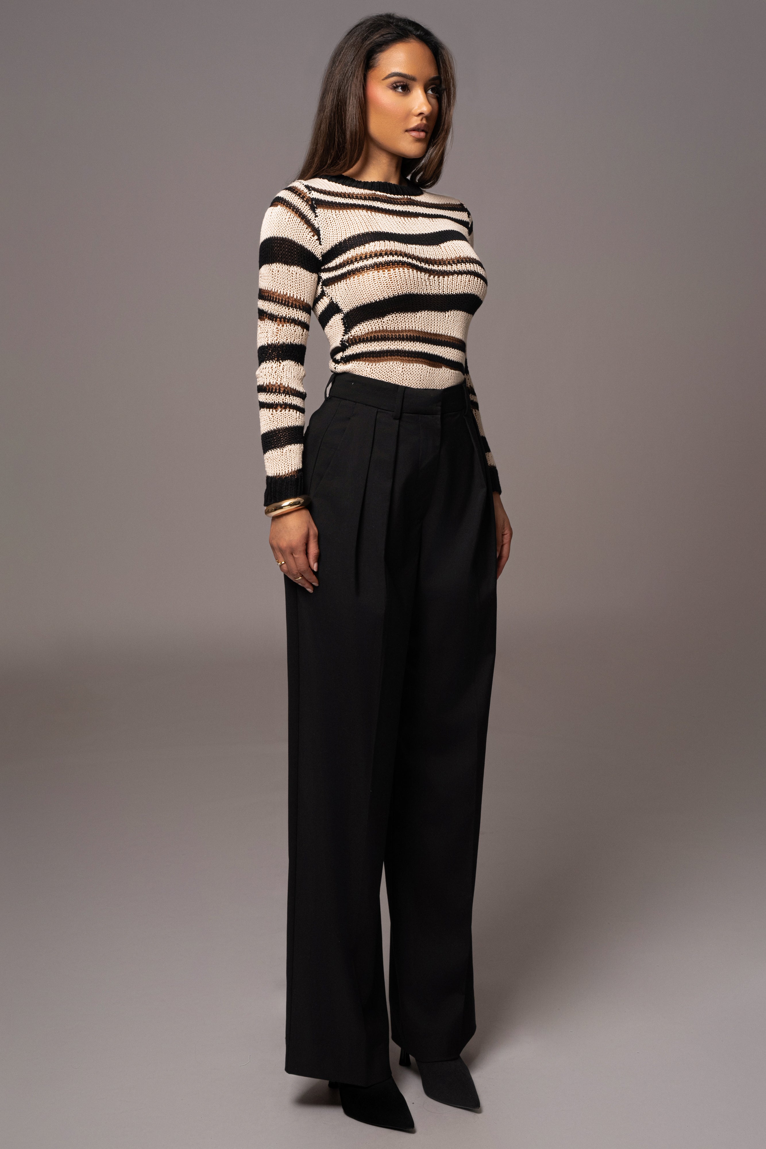 Black Power Hour High Waist Trousers - JLUXLABEL