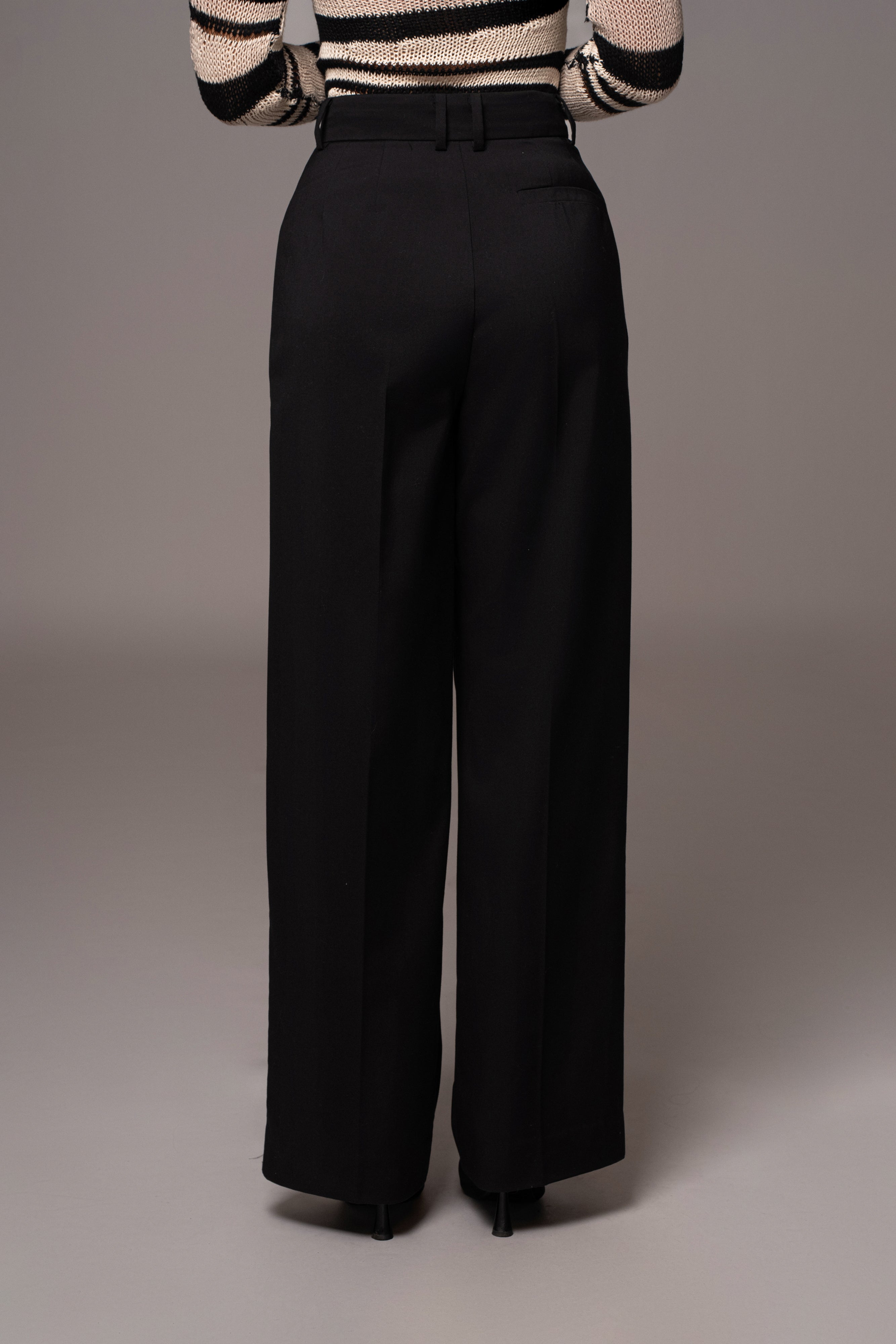 Black Power Hour High Waist Trousers - JLUXLABEL