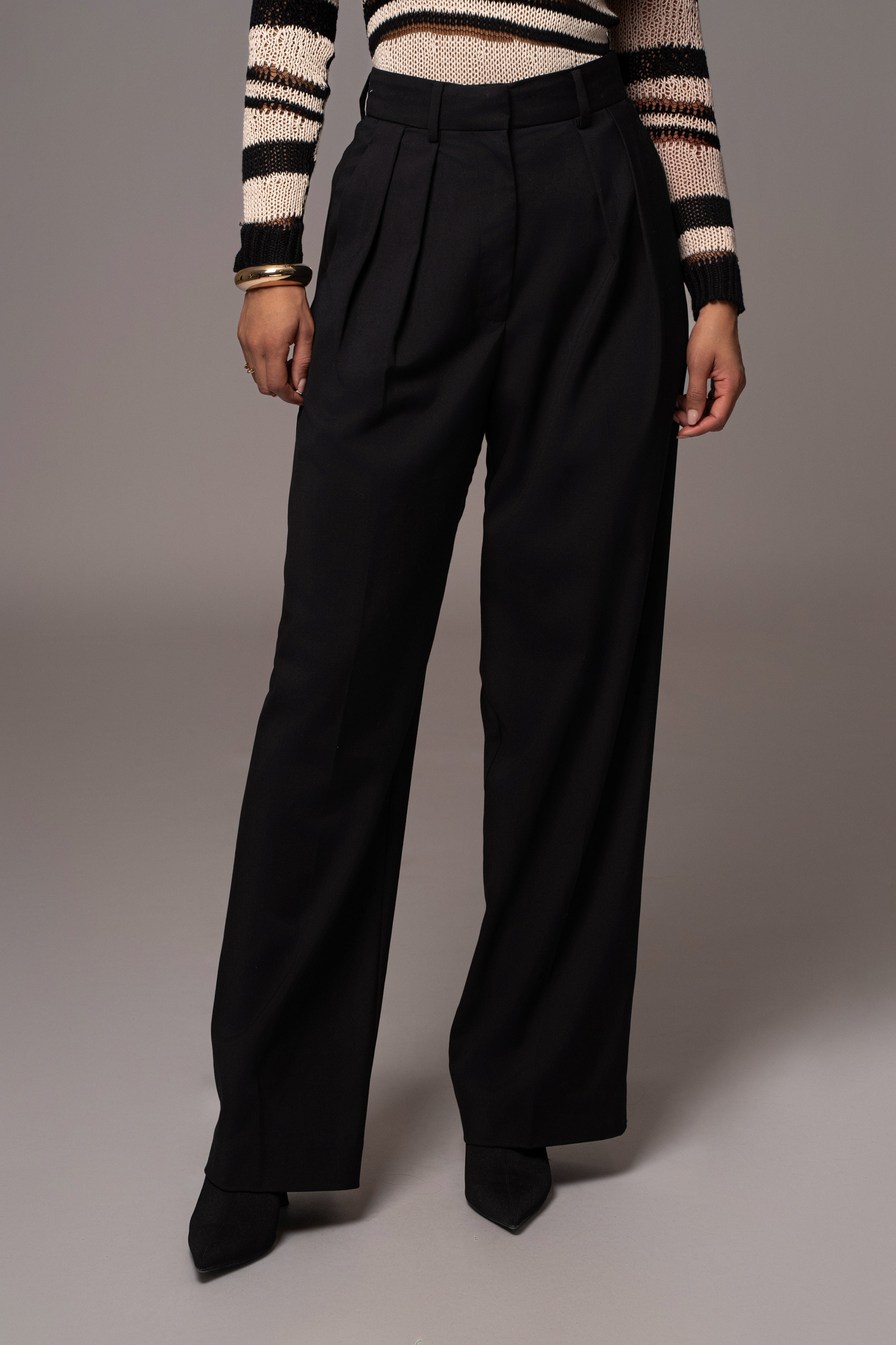 Black Power Hour High Waist Trousers - JLUXLABEL