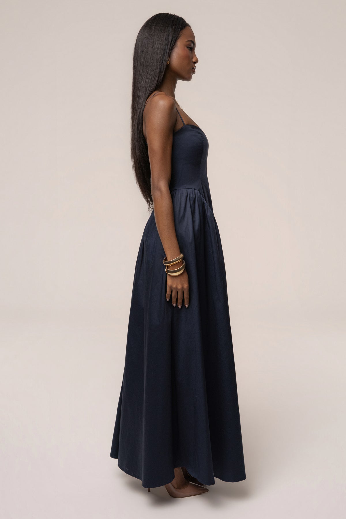 Robe maxi Sculpted Grace bleu marine