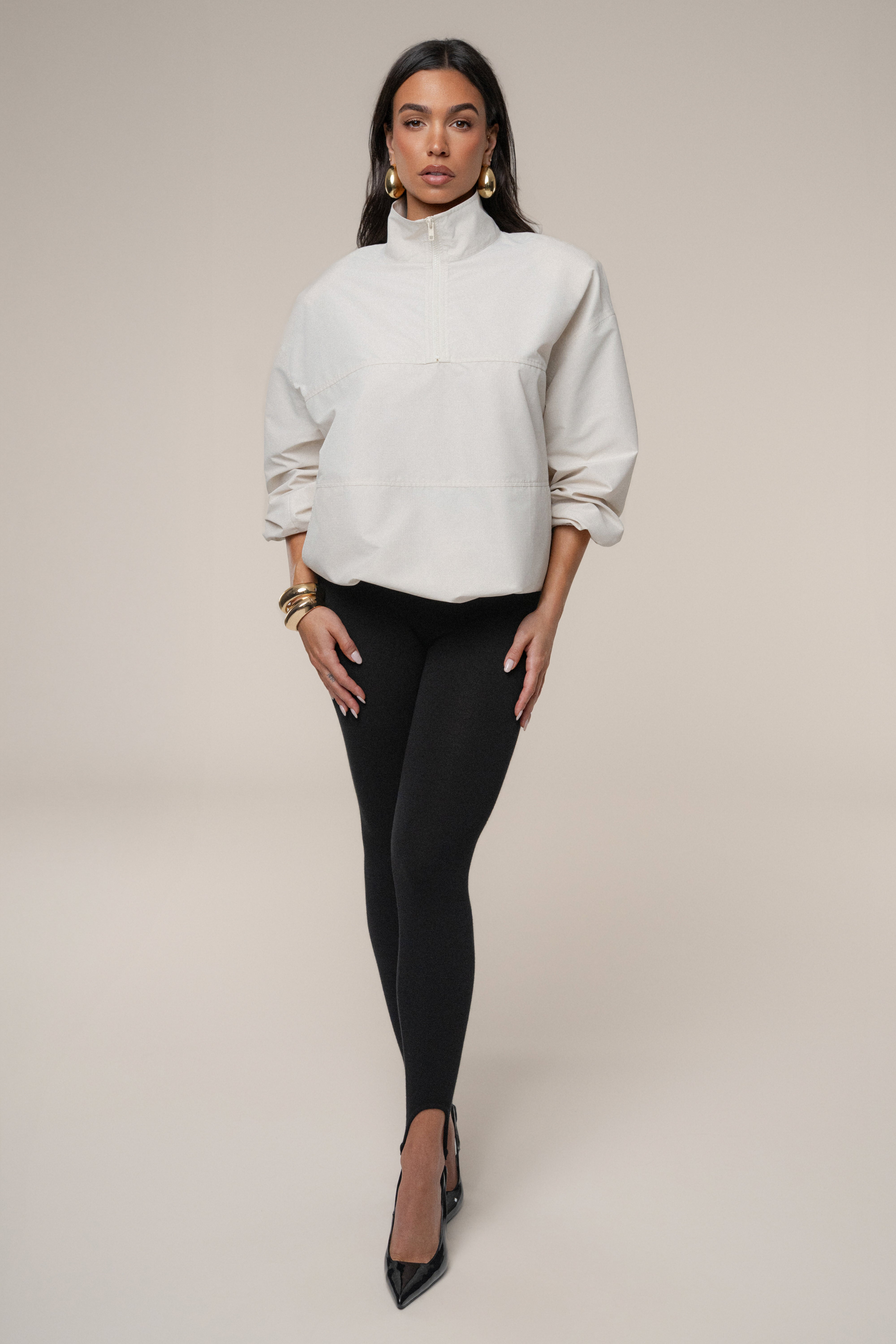 Milk Oversized Funnel Jacket - JLUXLABEL