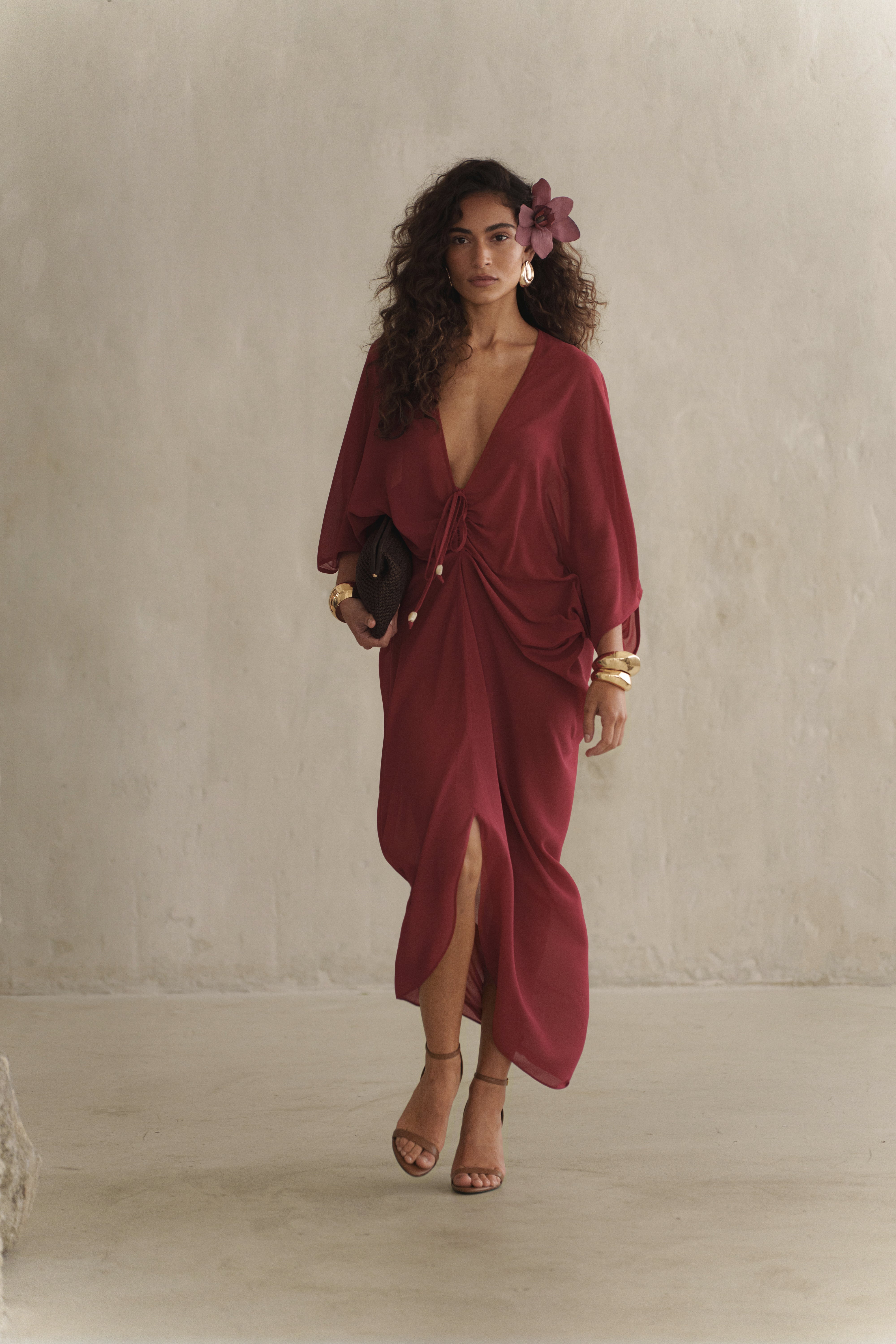 Berry Longer Days Cover Up Dress - JLUXLABEL