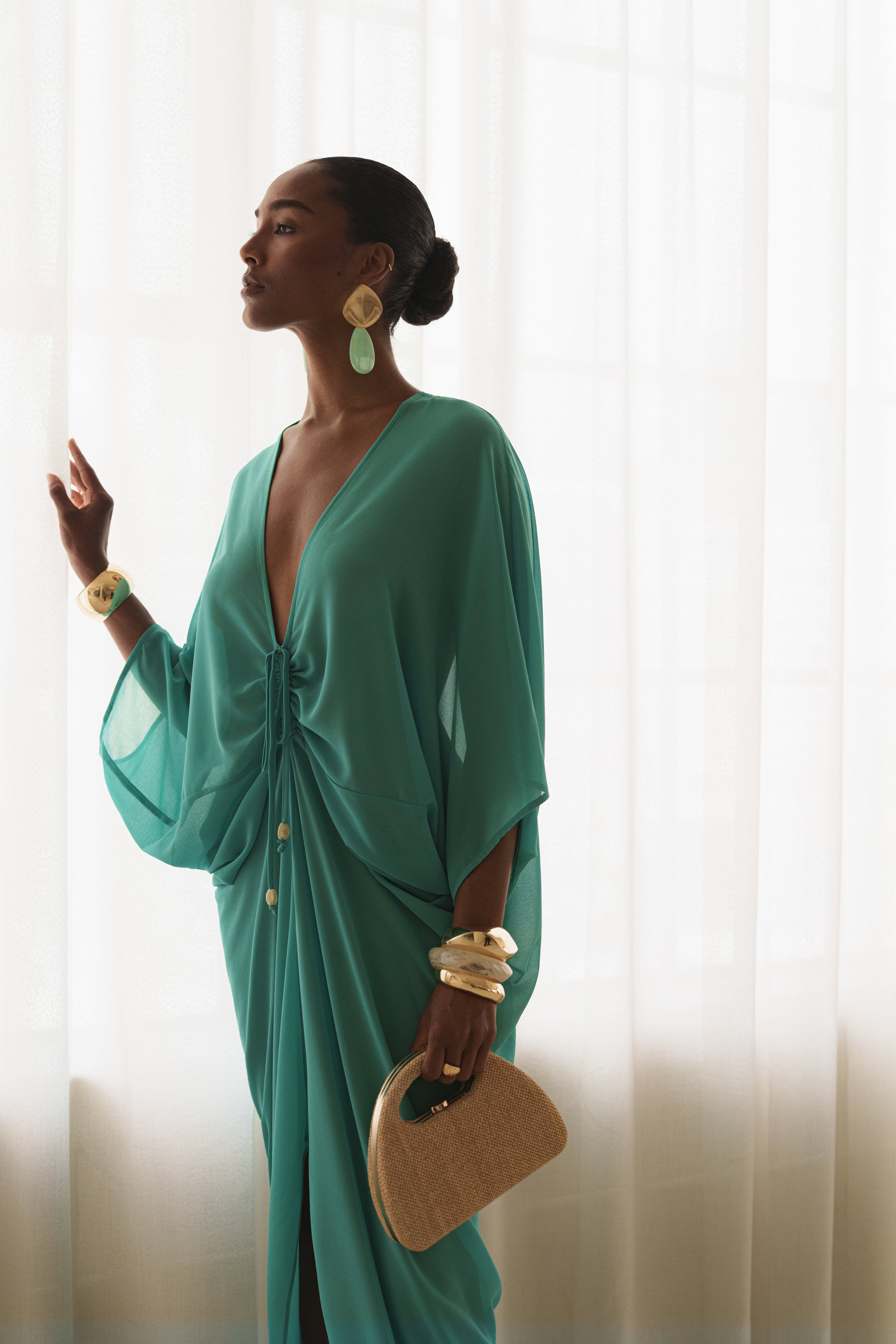 Teal Longer Days Cover Up Dress - JLUXLABEL