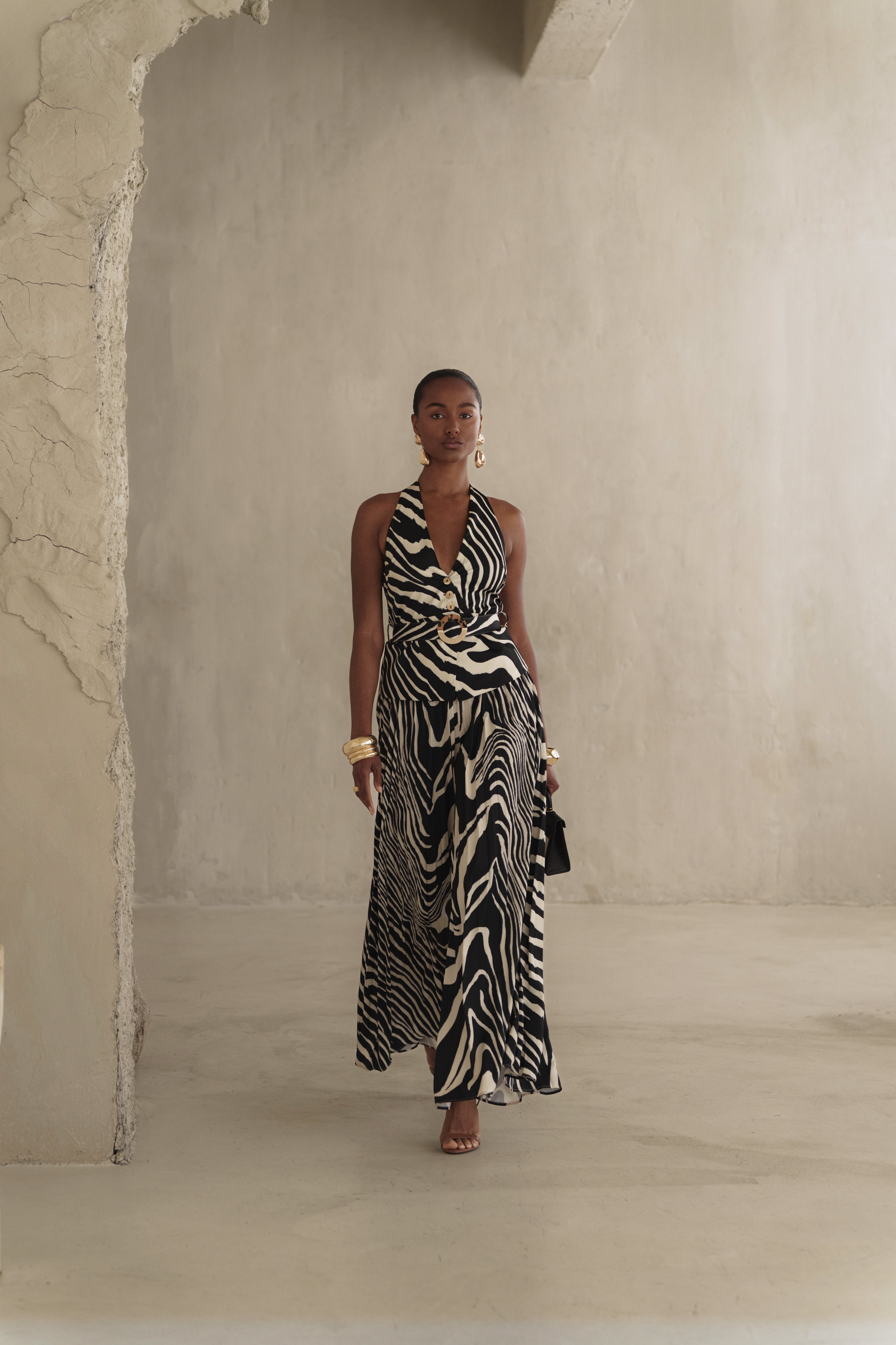 Black Abstract Oasis Flow Pant Set - JLUXLABEL