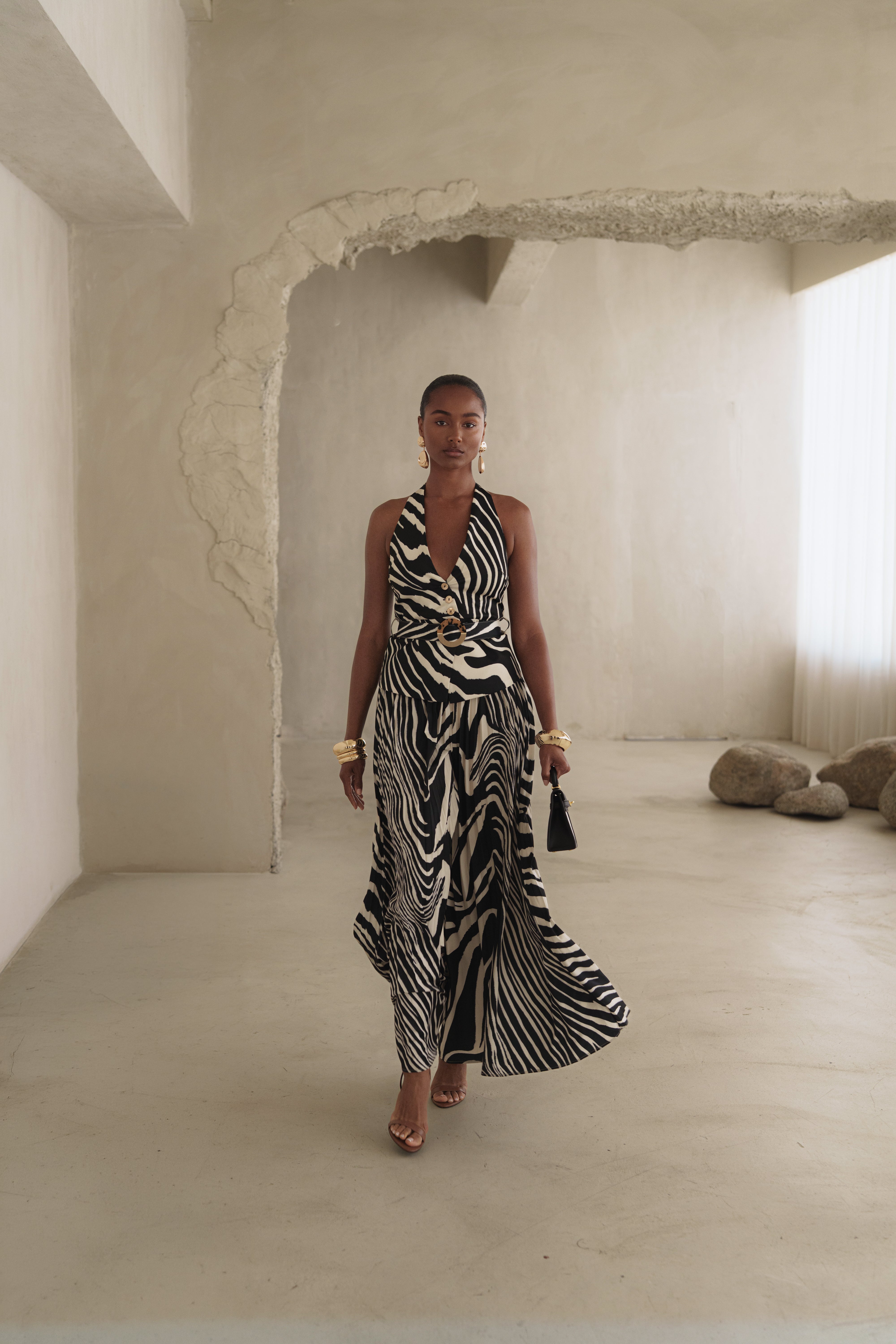 Black Abstract Oasis Flow Pant Set - JLUXLABEL