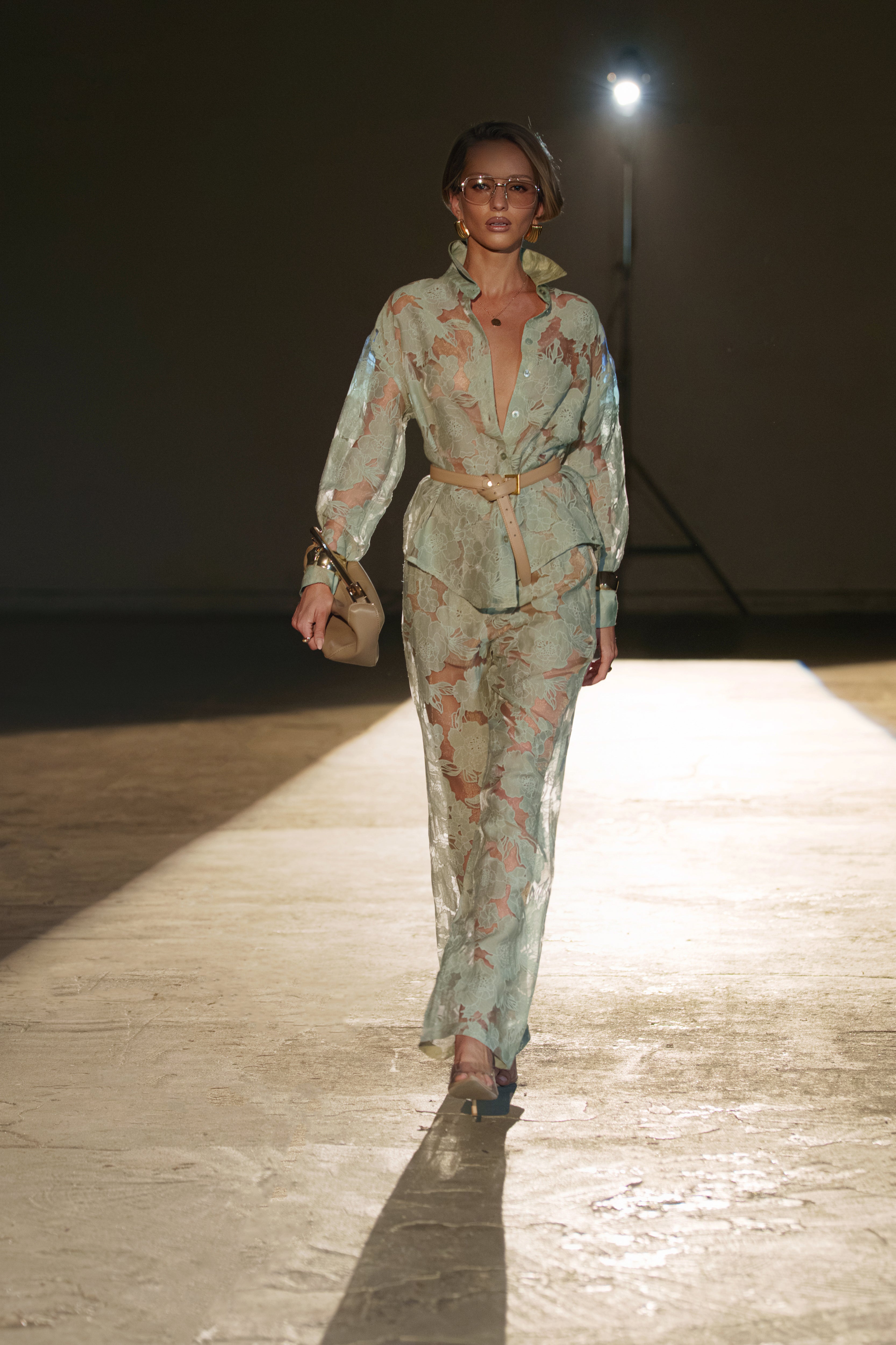 Sage Organza Floral Blouse