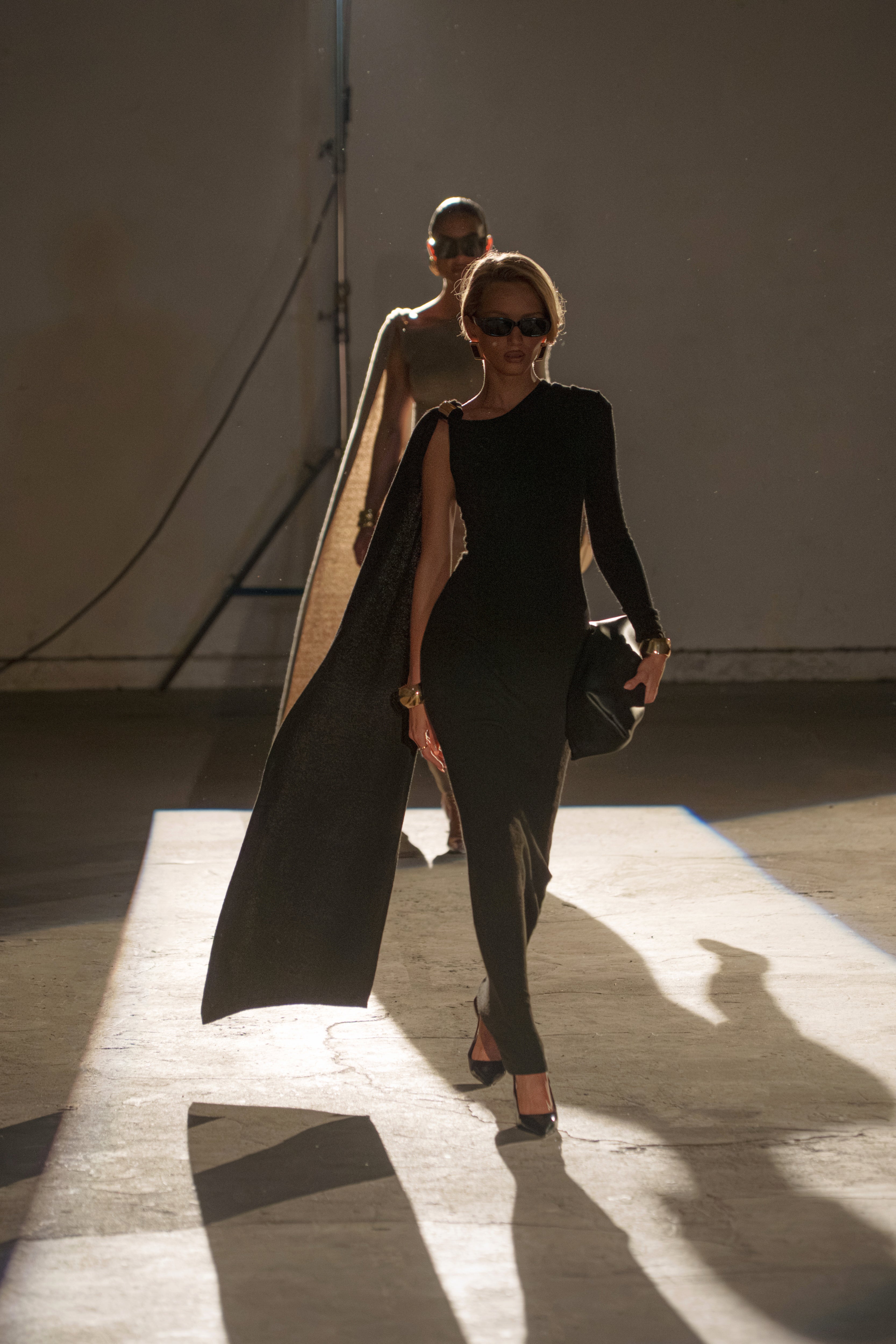 Black Aniza Drape Maxi Dress - JLUXLABEL