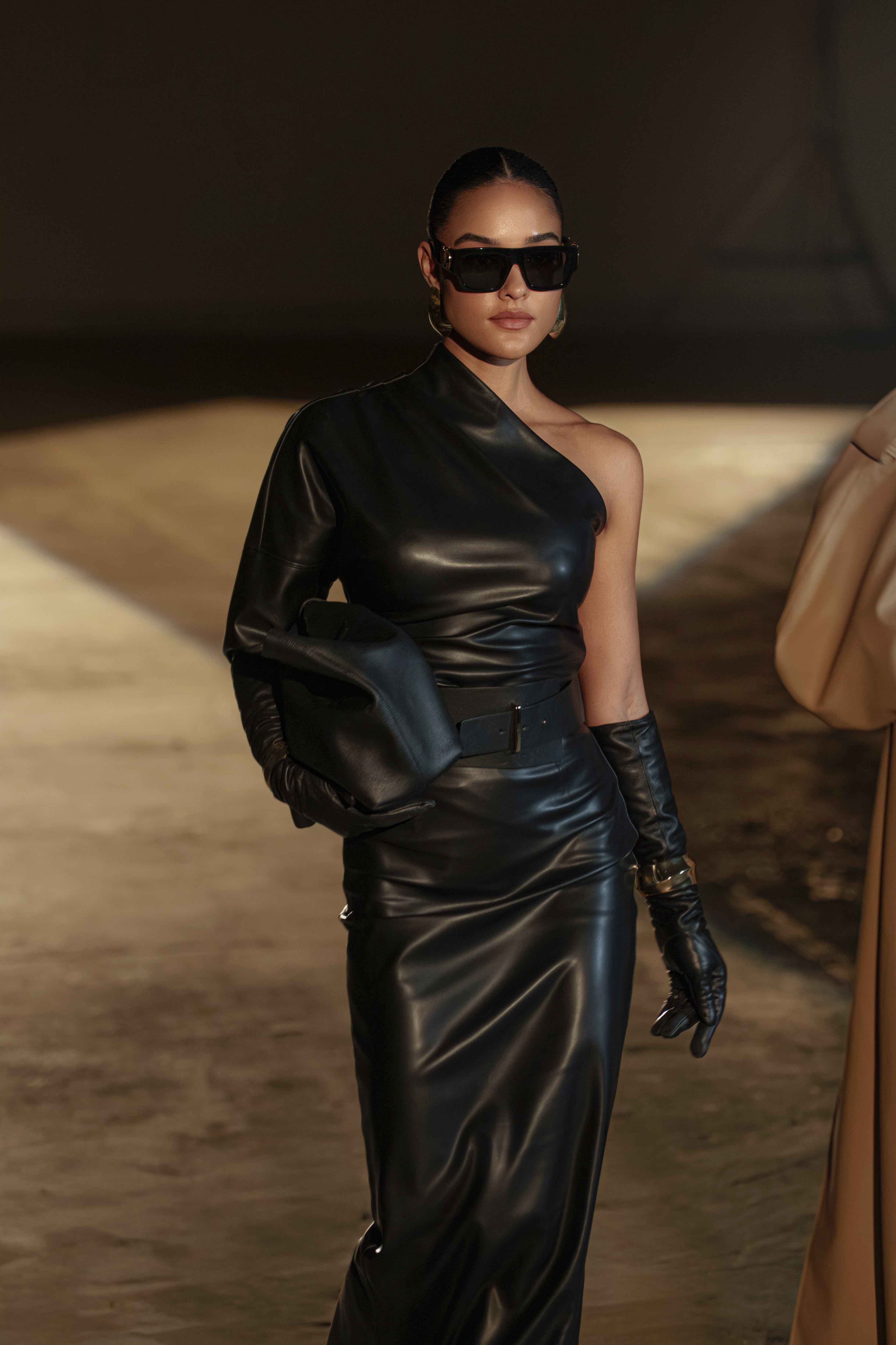 Black Demi One Shoulder Top