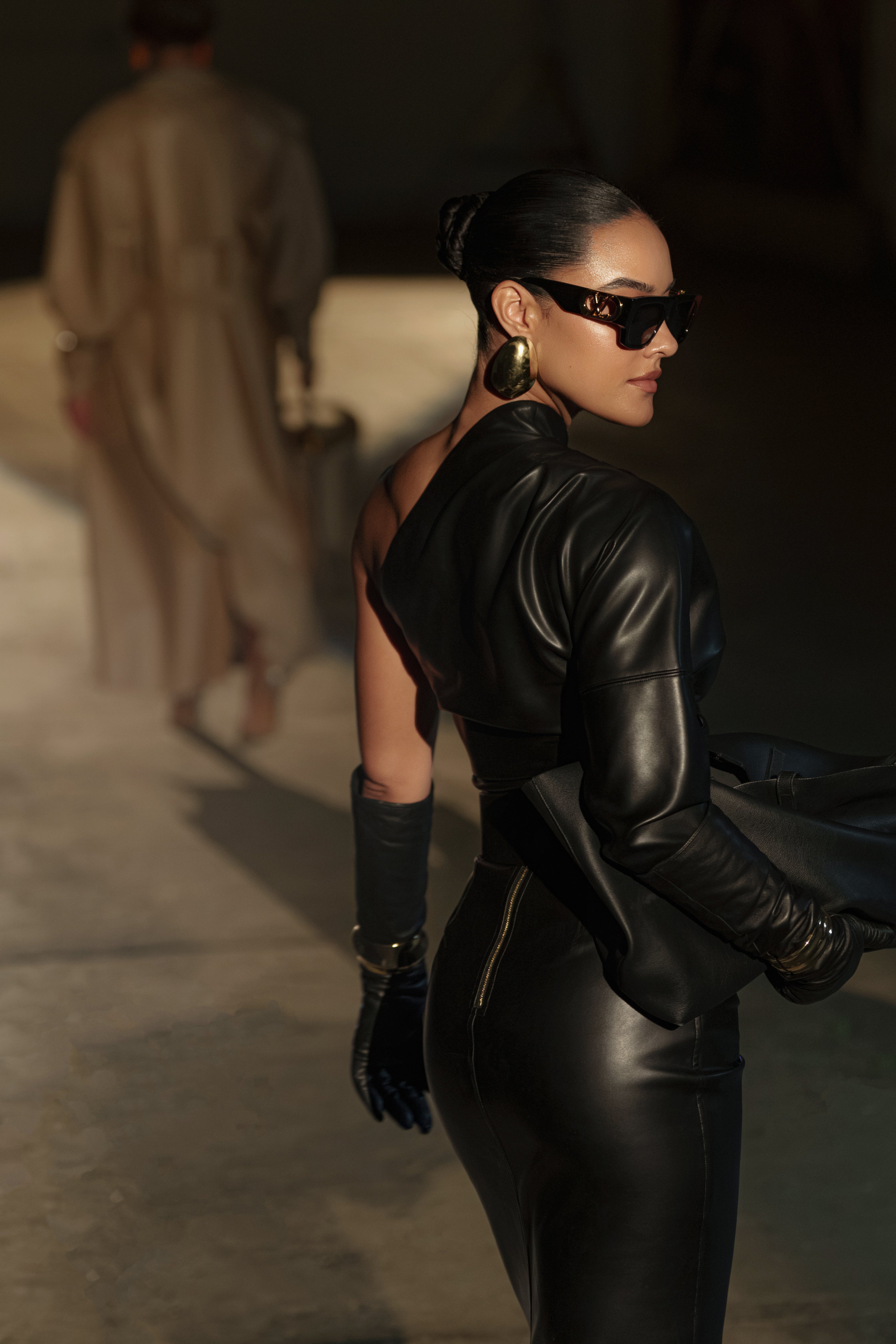 Black Demi One Shoulder Top