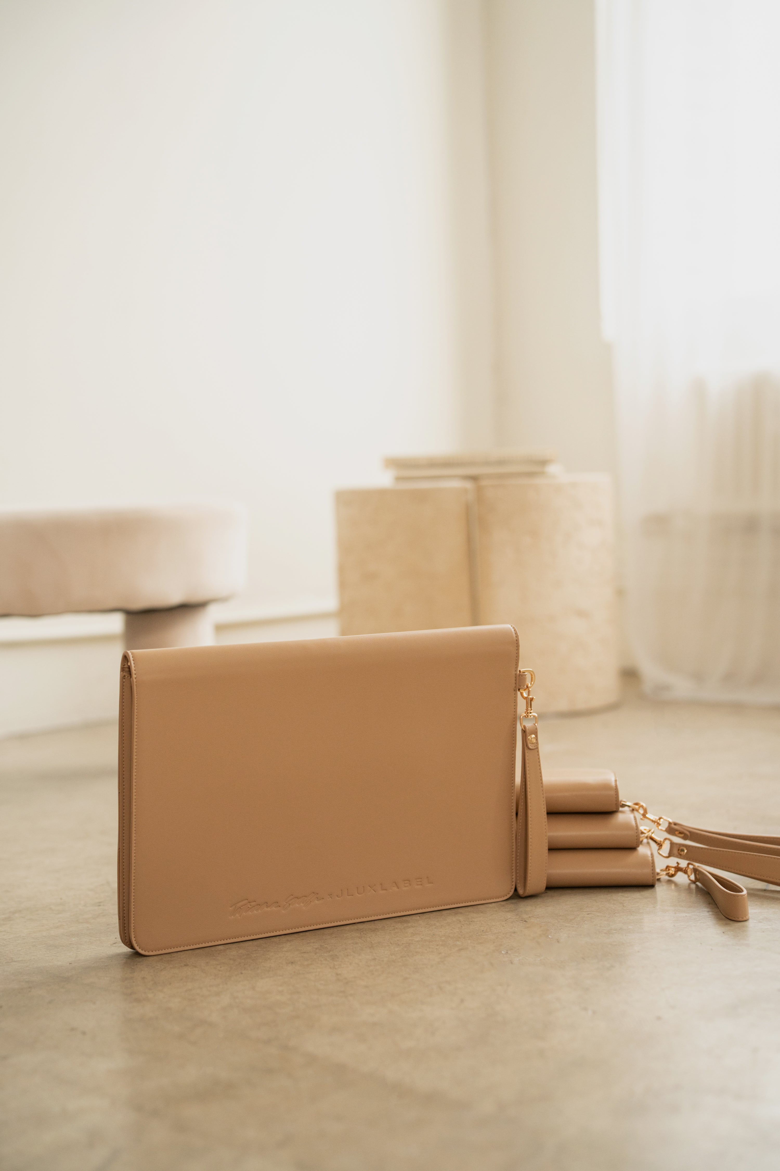 Beige TATIANA SOASH x JLUXLABEL Dreams & Plans Catch All Bag - JLUXLABEL