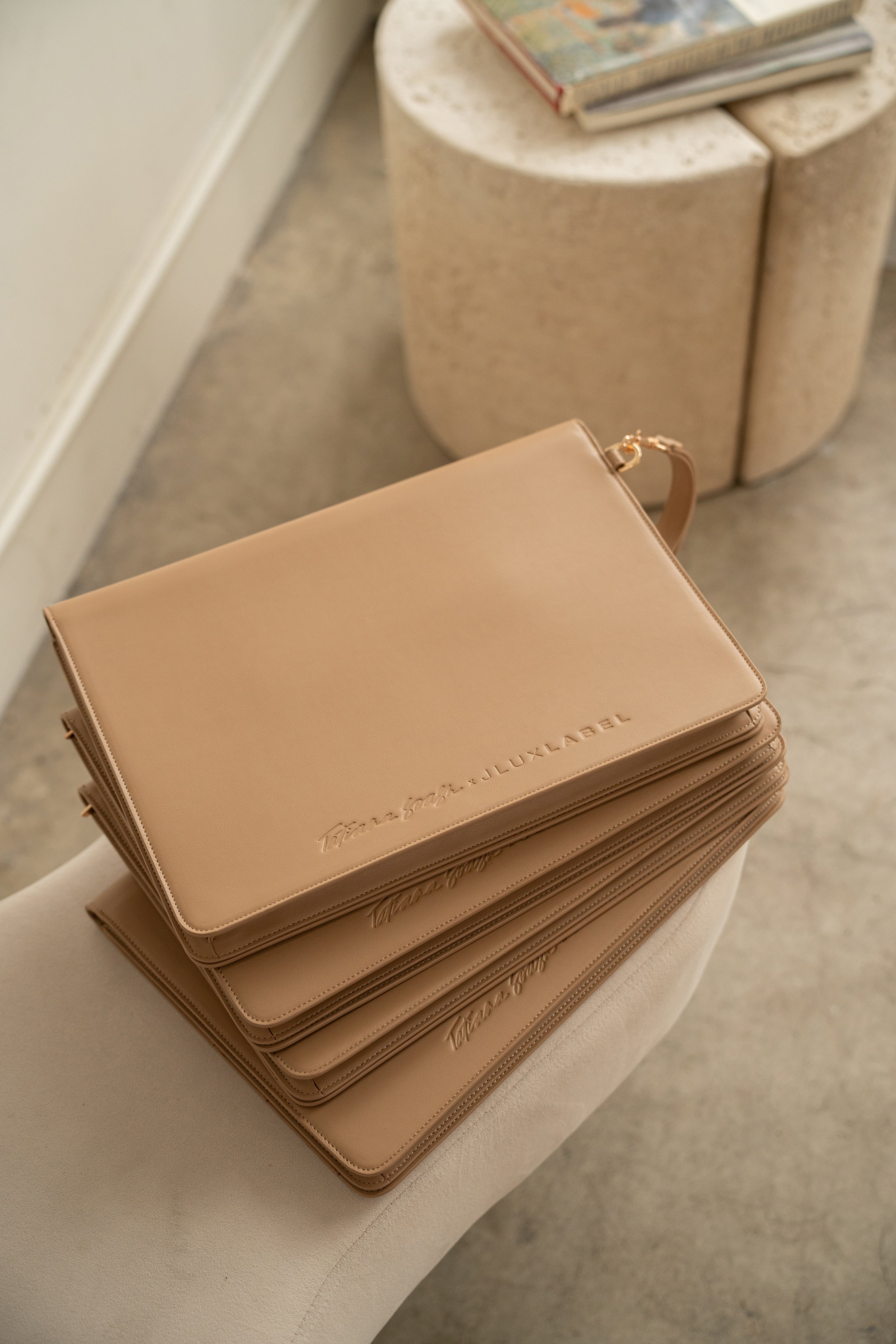 Beige TATIANA SOASH x JLUXLABEL Dreams & Plans Catch All Bag - JLUXLABEL