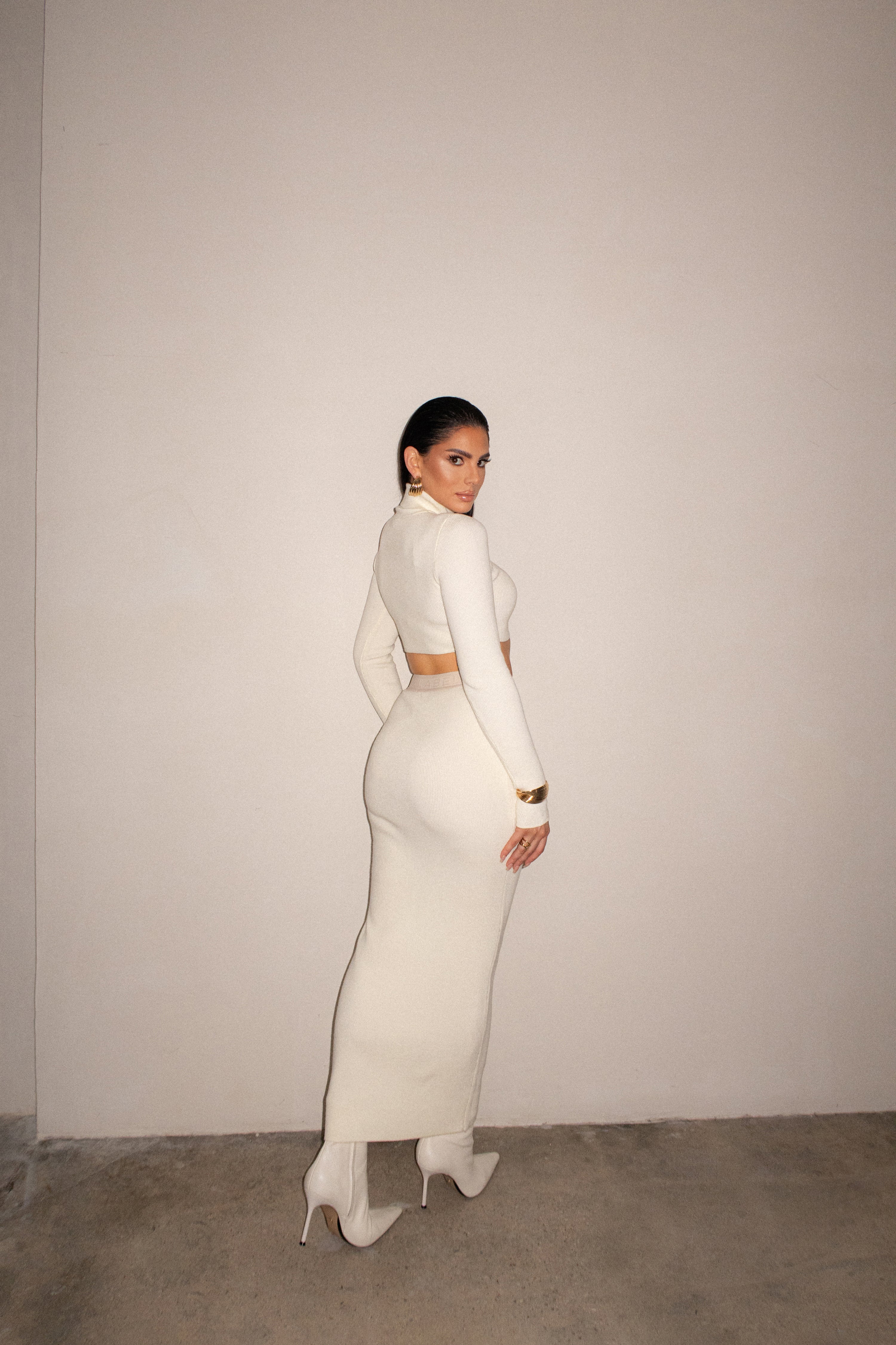 Buttercream Anise Ribbed Skirt Set - JLUXLABEL