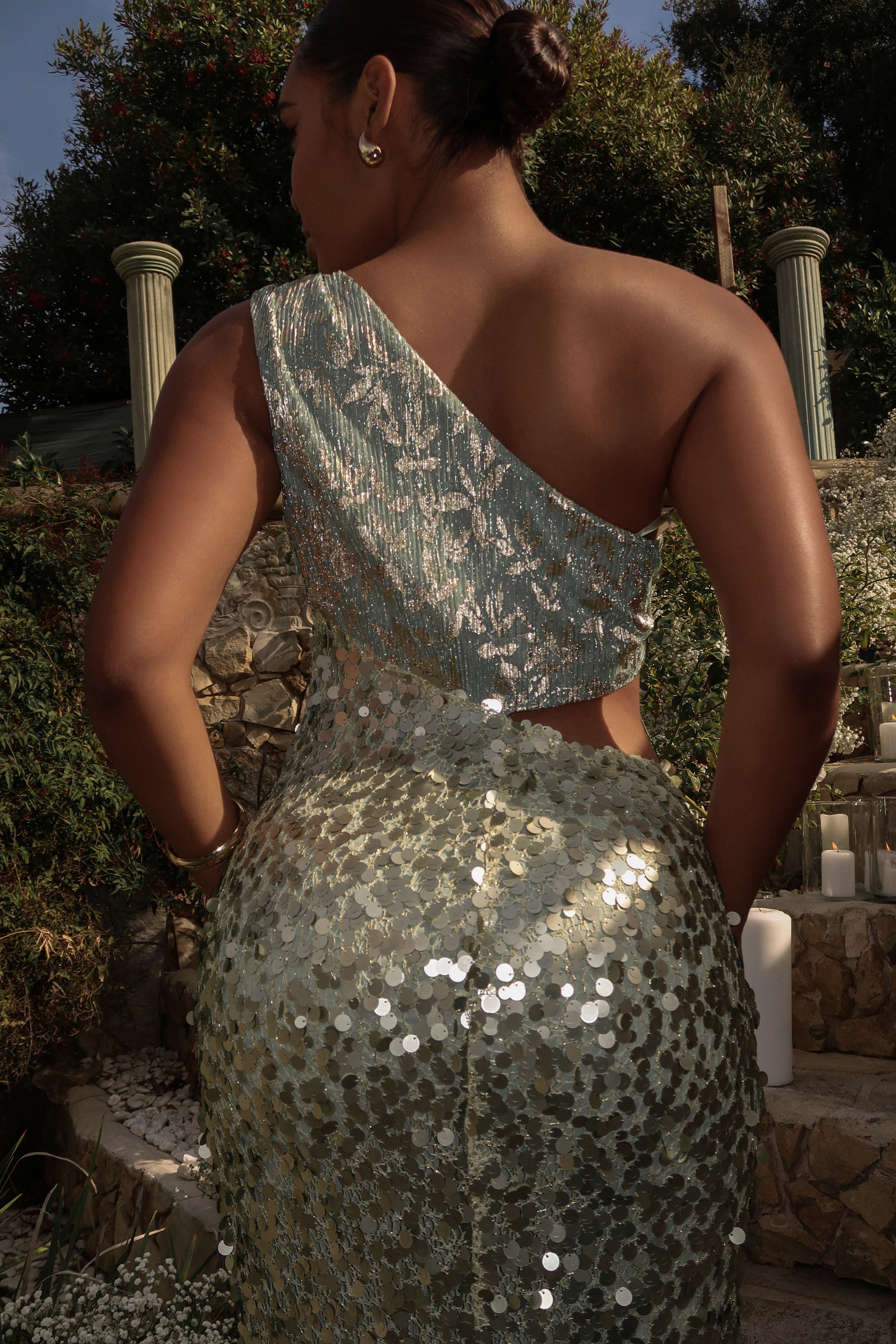 Sage Abbie One Shoulder Maxi Dress - JLUXLABEL