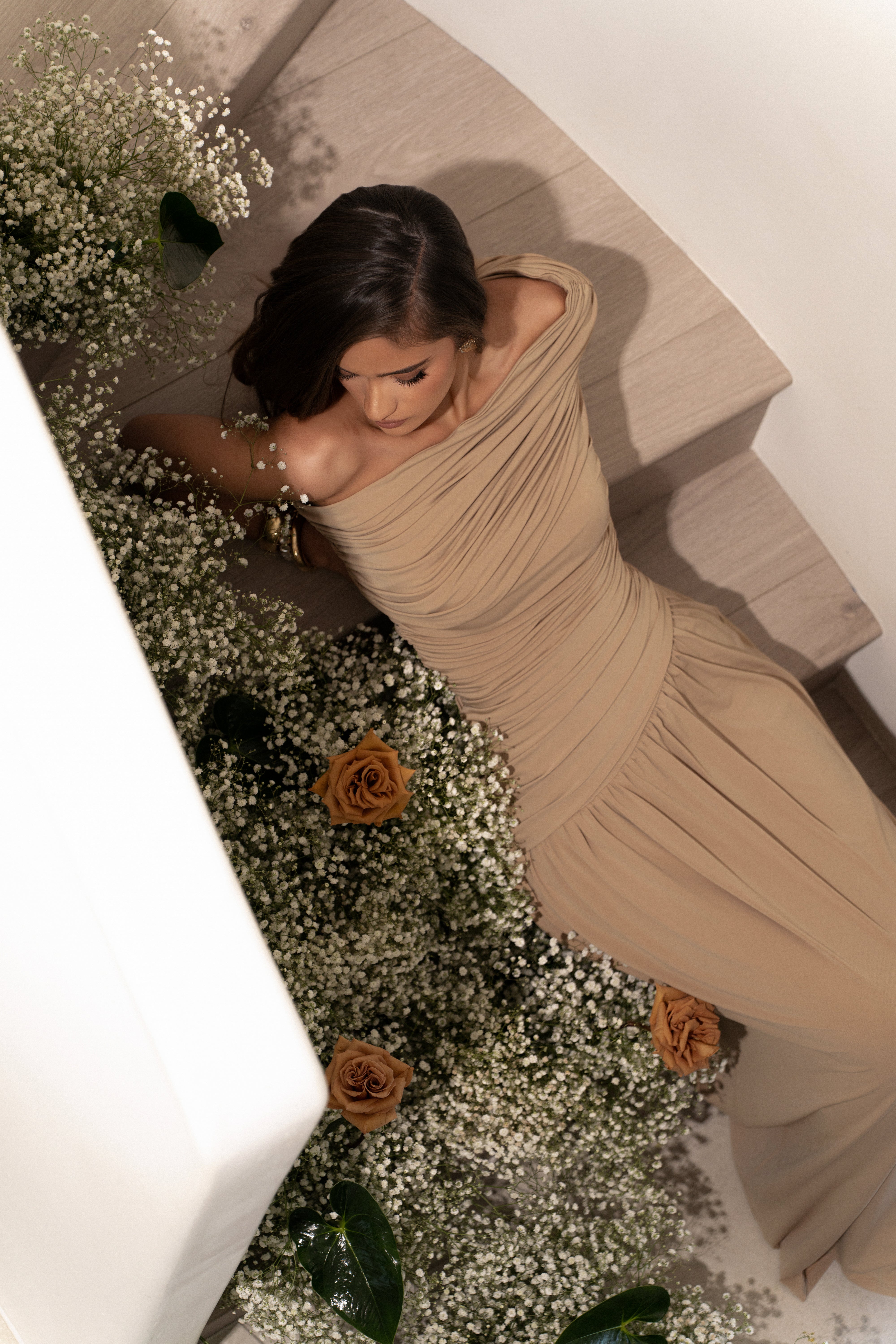 Beige Vision Of Elegance Maxi Dress - JLUXLABEL