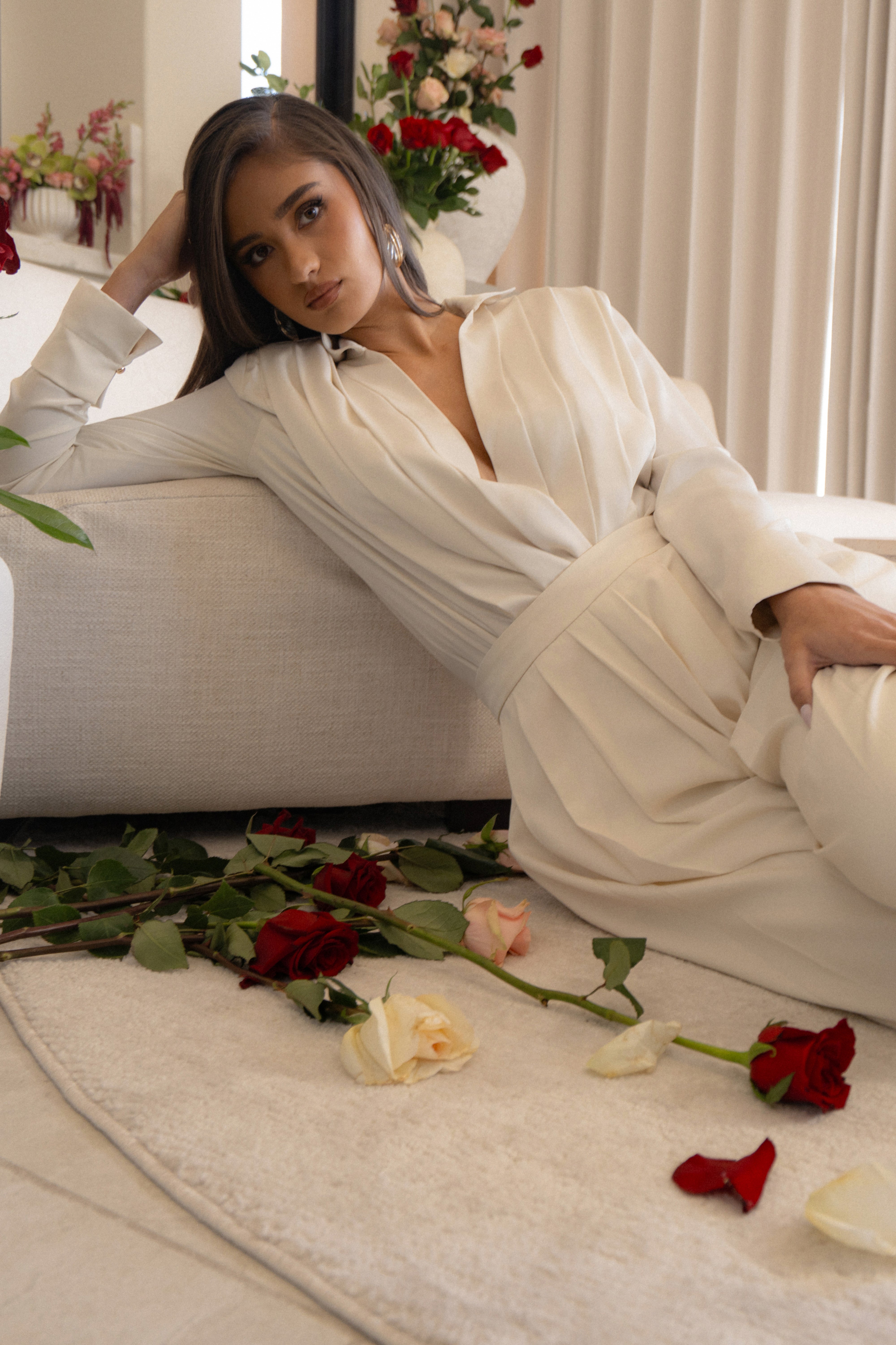 Buttercream Visionary Pleated Bodysuit - JLUXLABEL