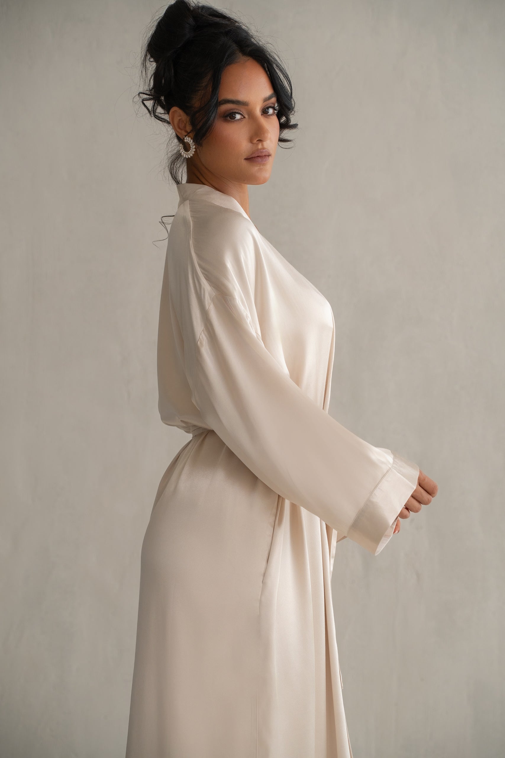 Champagne Forever And Always Satin Robe - JLUXLABEL