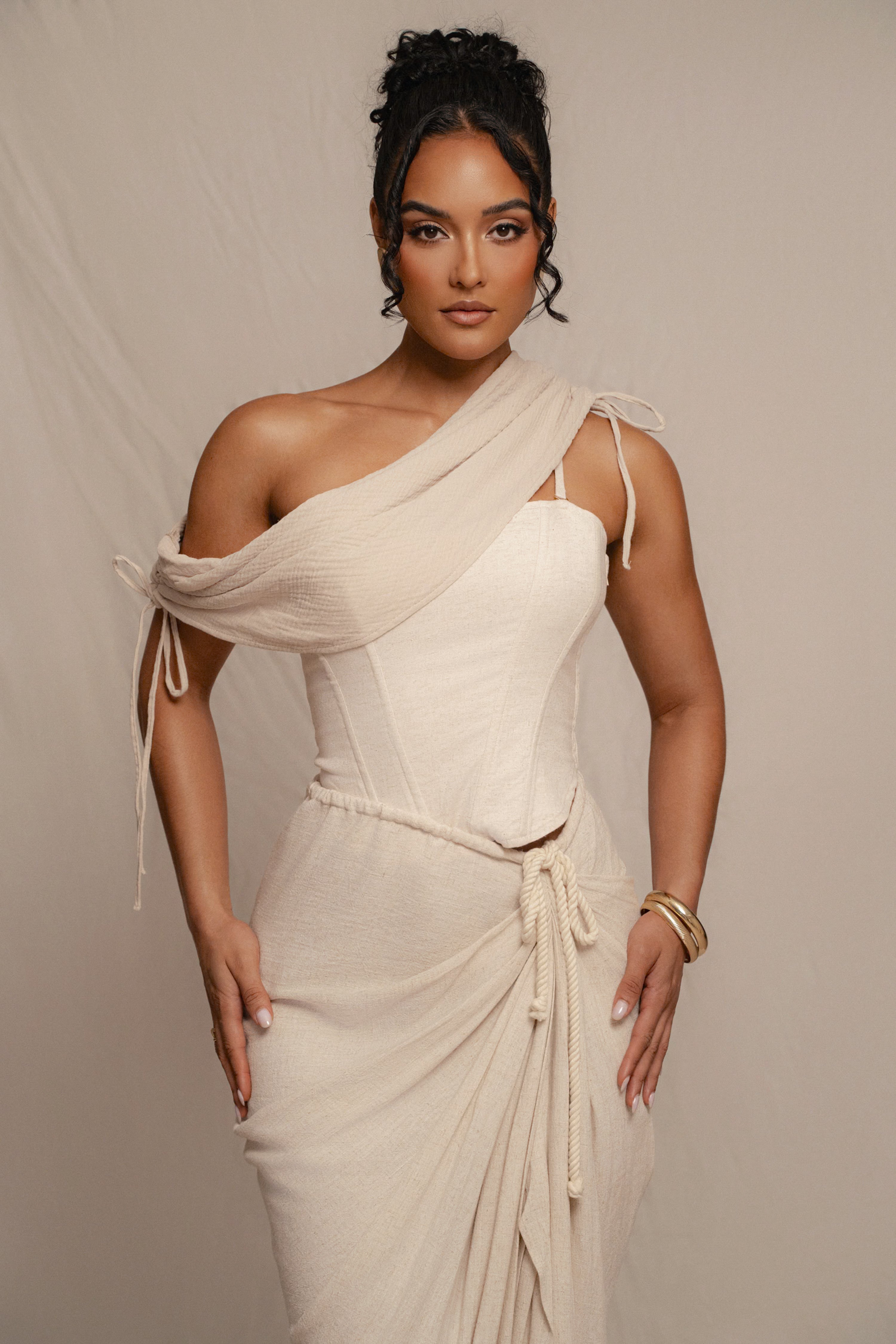 Natural New Obsession Draped Top - JLUXLABEL