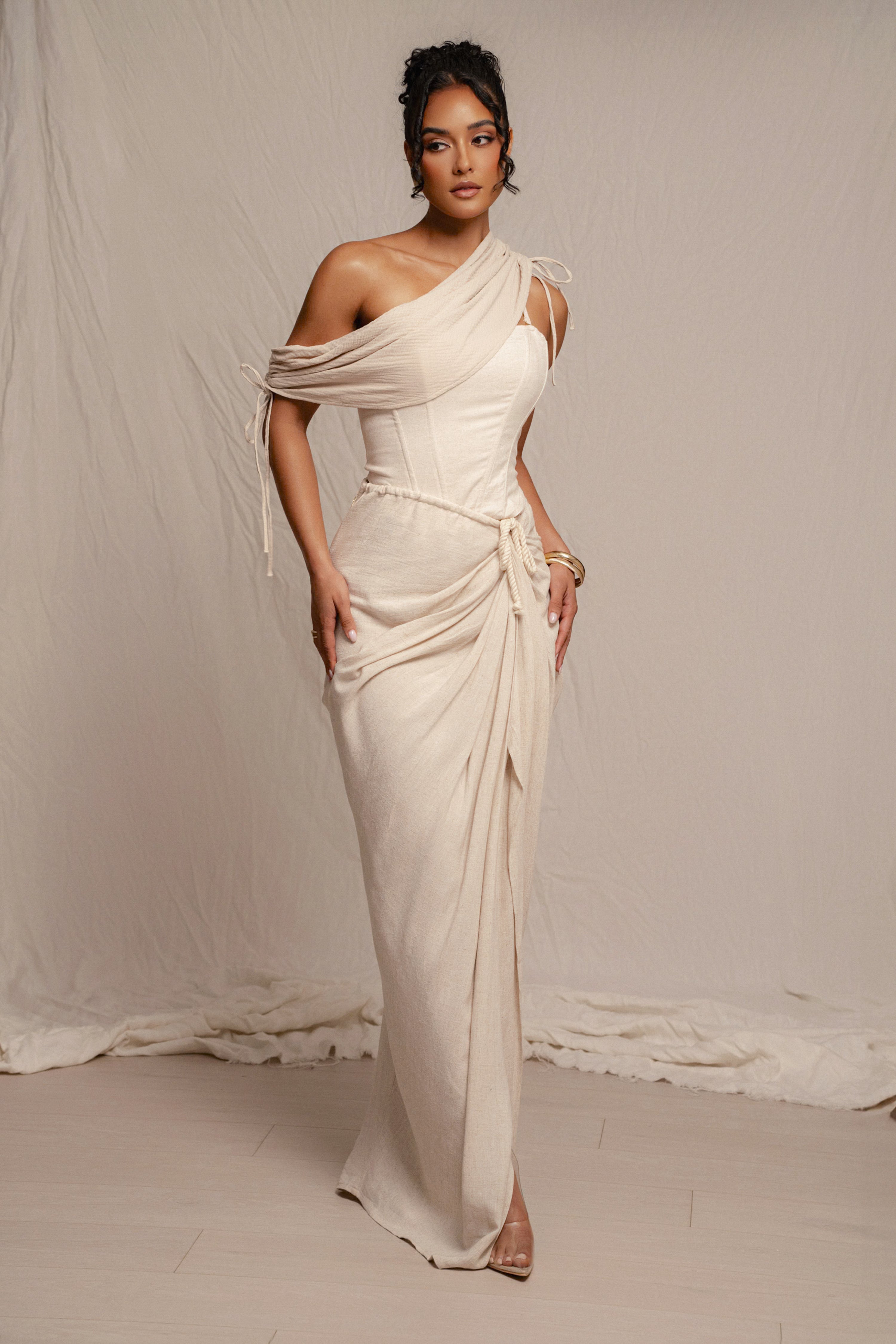 Natural New Obsession Draped Top - JLUXLABEL