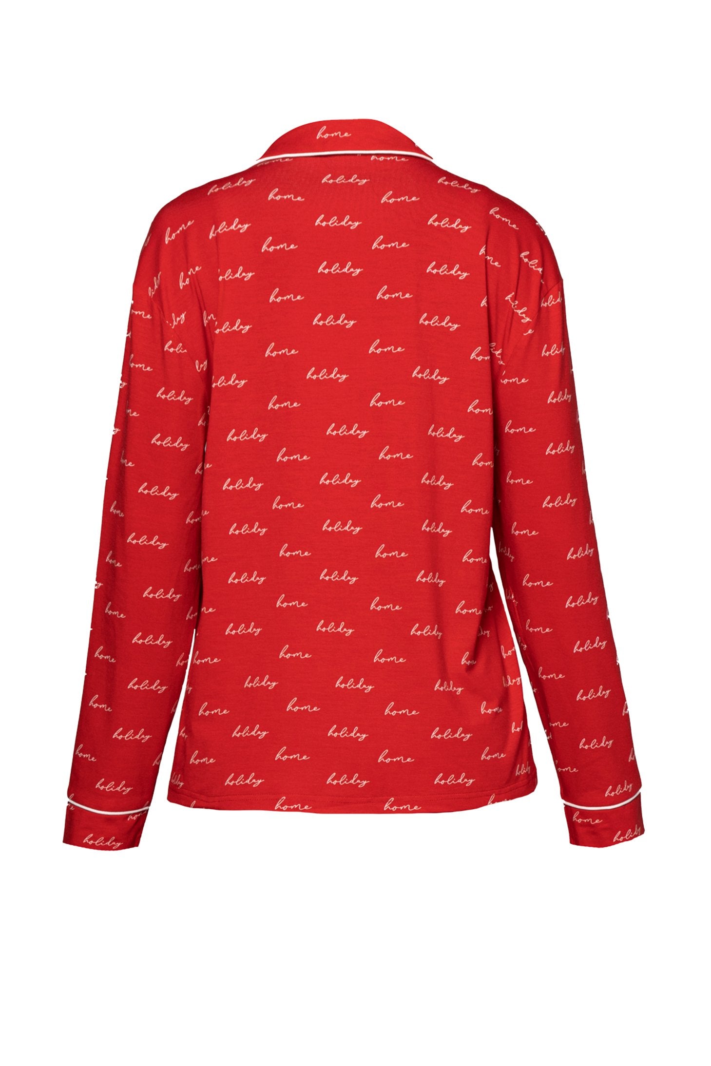 Red/White Home For The Holiday Adult Pajama Set - JLUXLABEL