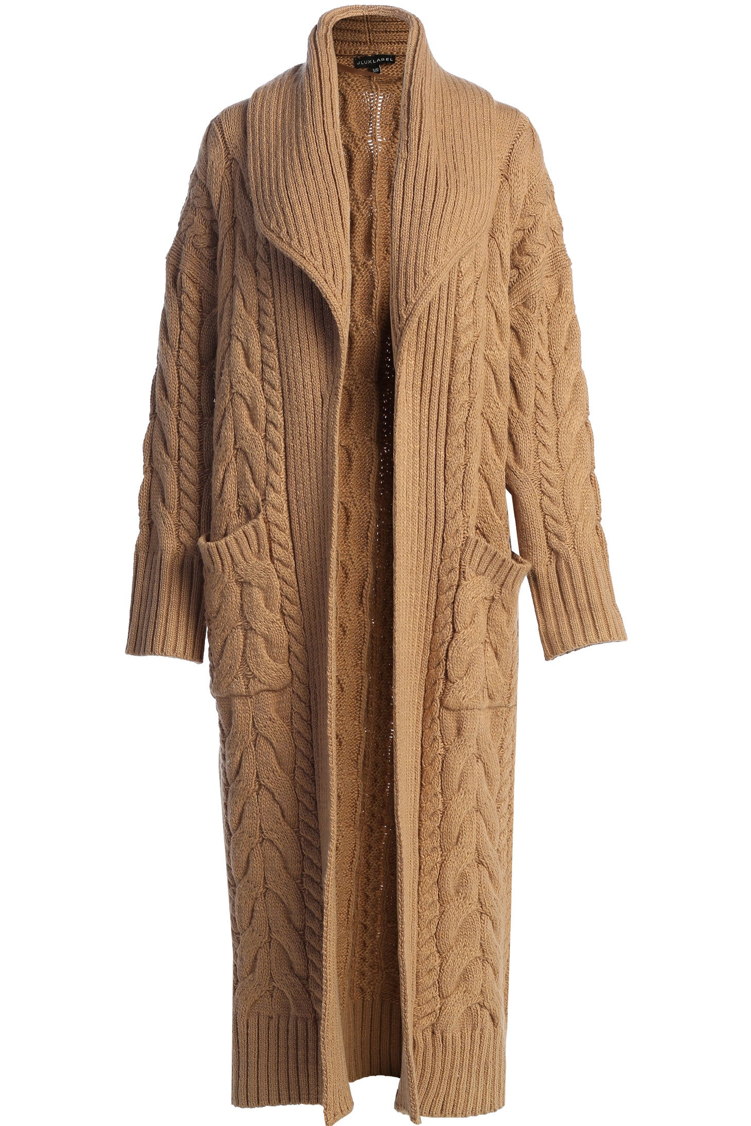 BEIGE UPSTATE CABLE KNIT CARDIGAN - JLUXLABEL