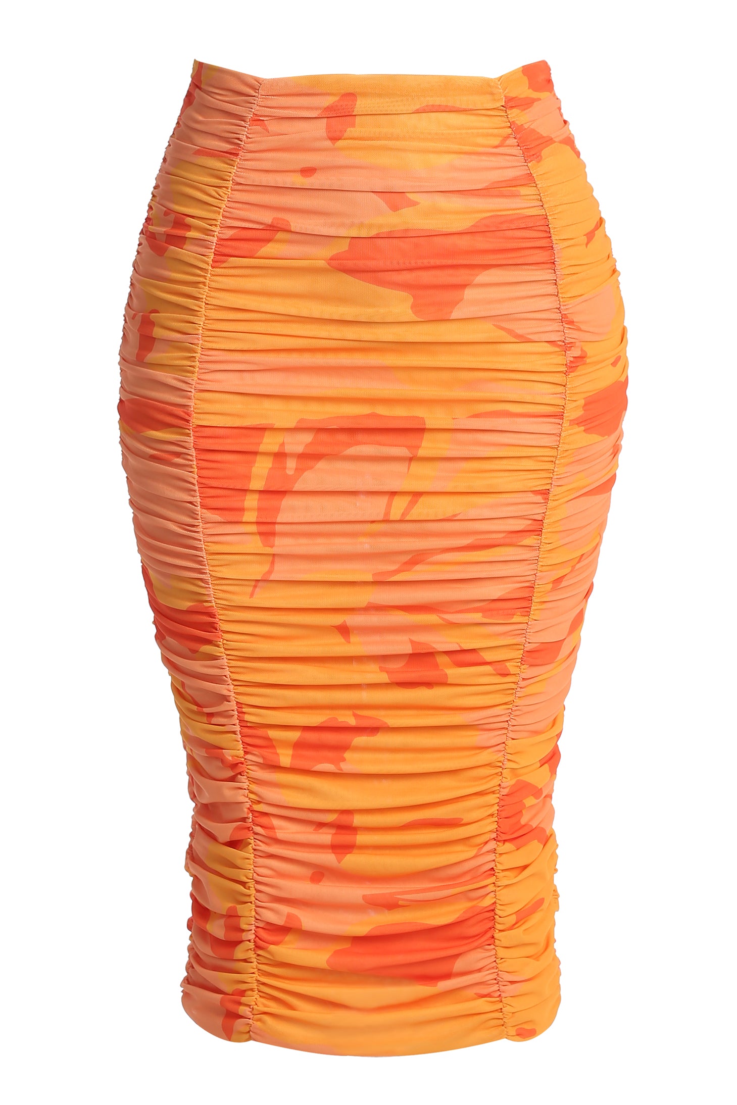 Orange Costa Rica Floral Skirt - JLUXLABEL
